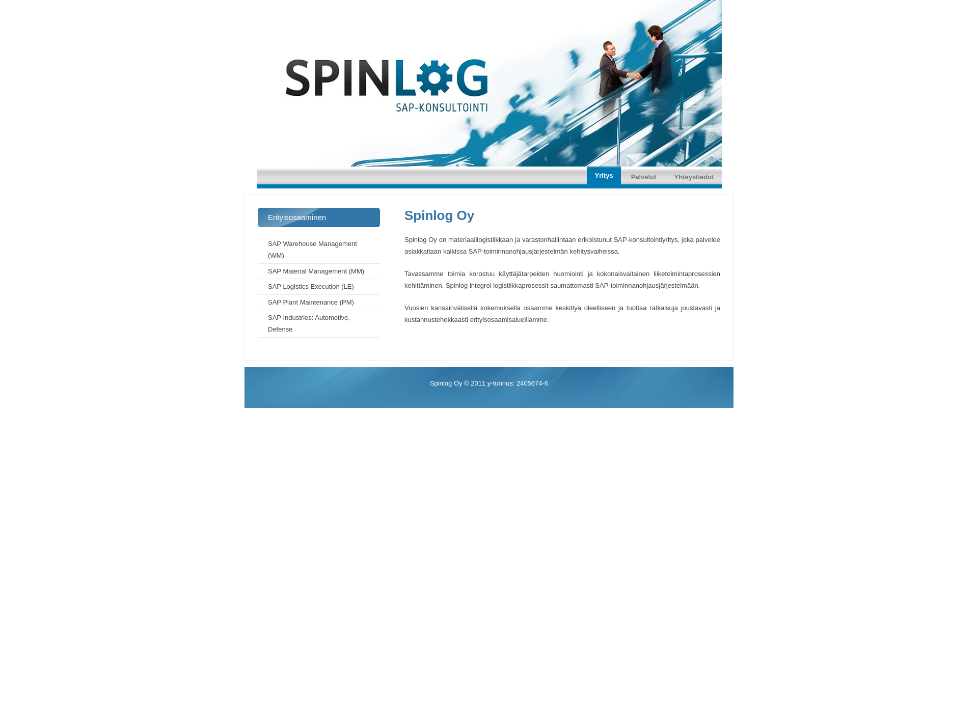 Skärmdump för spinlog.fi