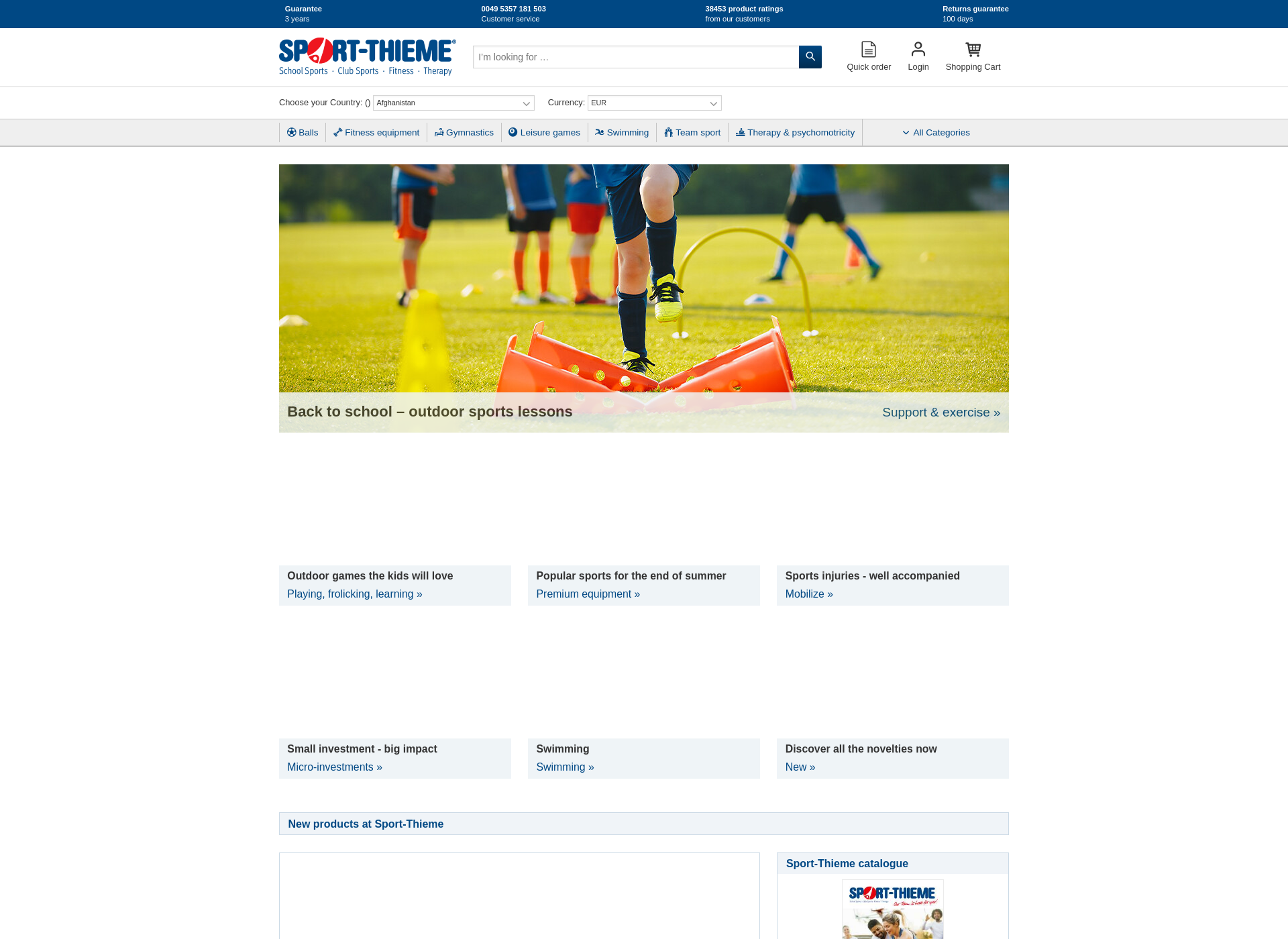 Skärmdump för sport-thieme.fi