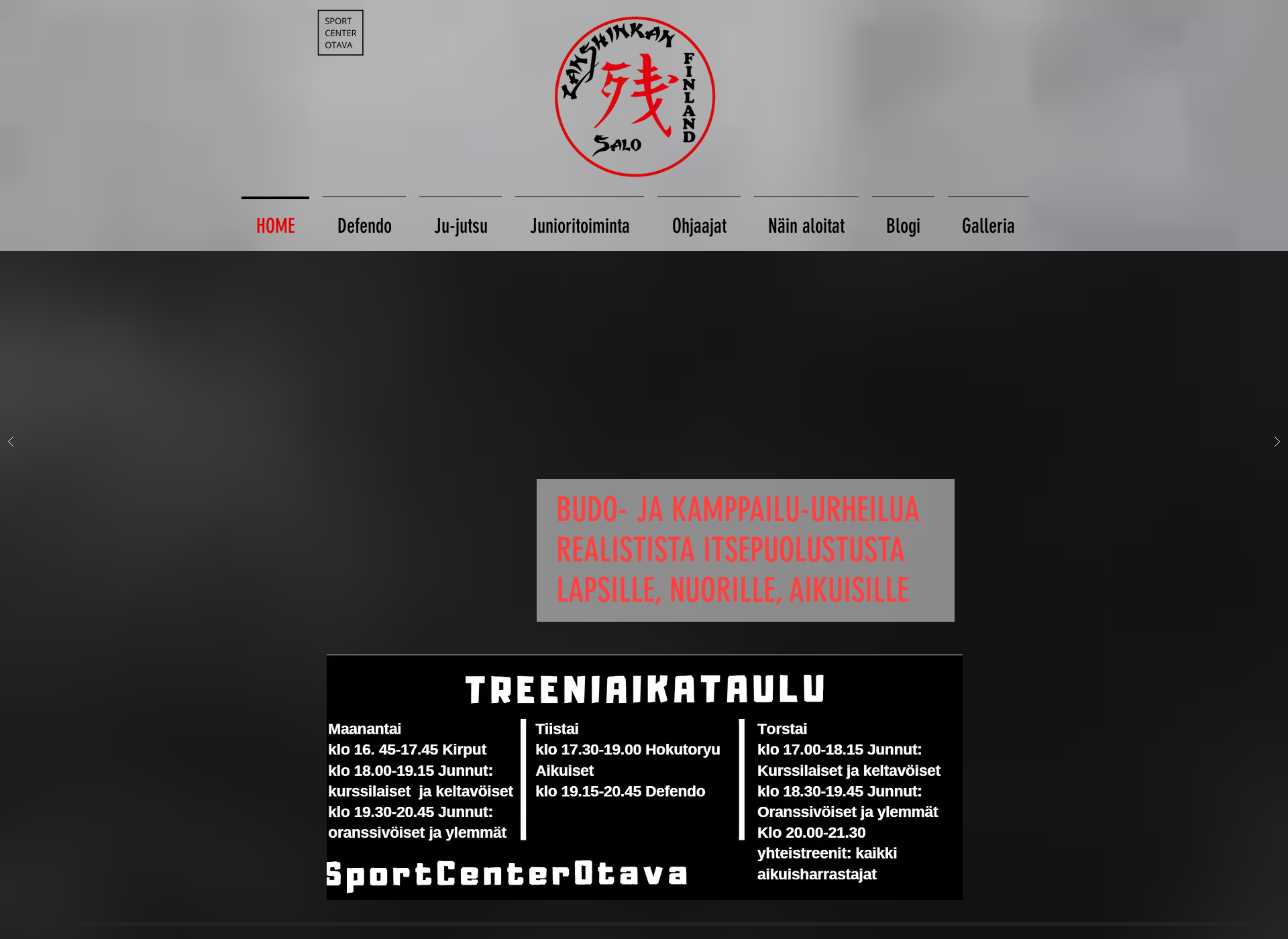 Skärmdump för sportcenterotava.fi