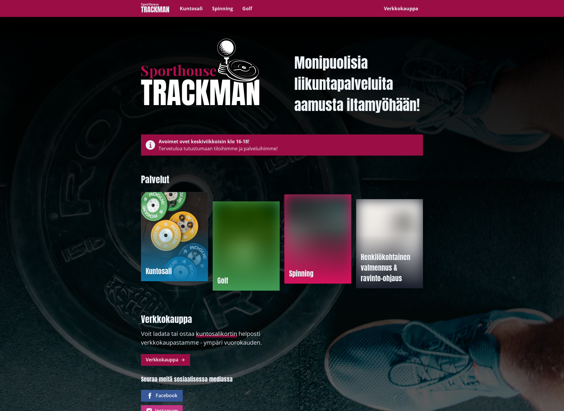 Screenshot for sporthousetrackman.fi