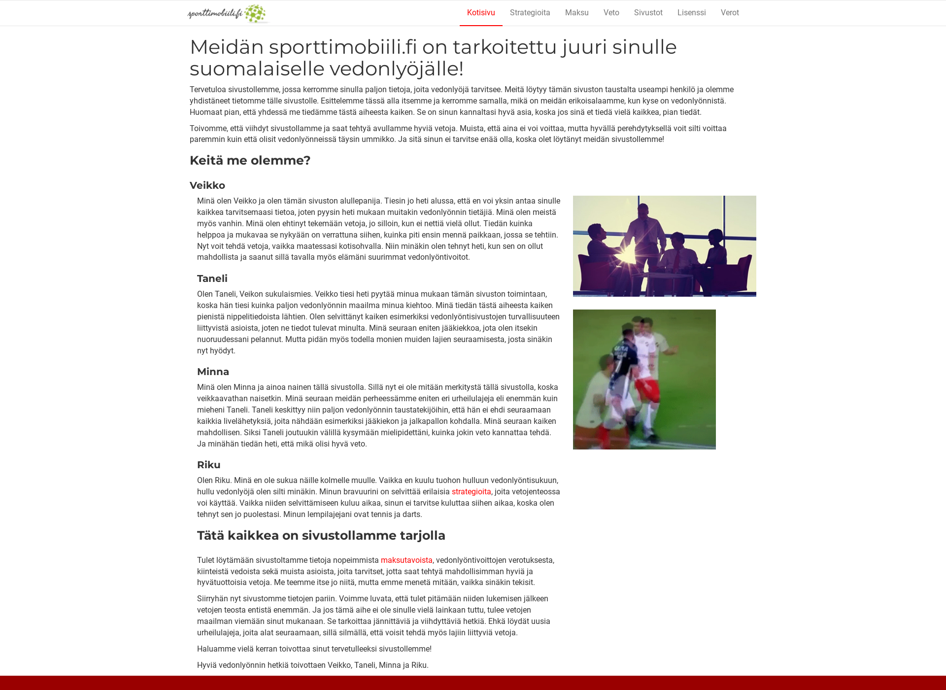 Skärmdump för sporttimobiili.fi