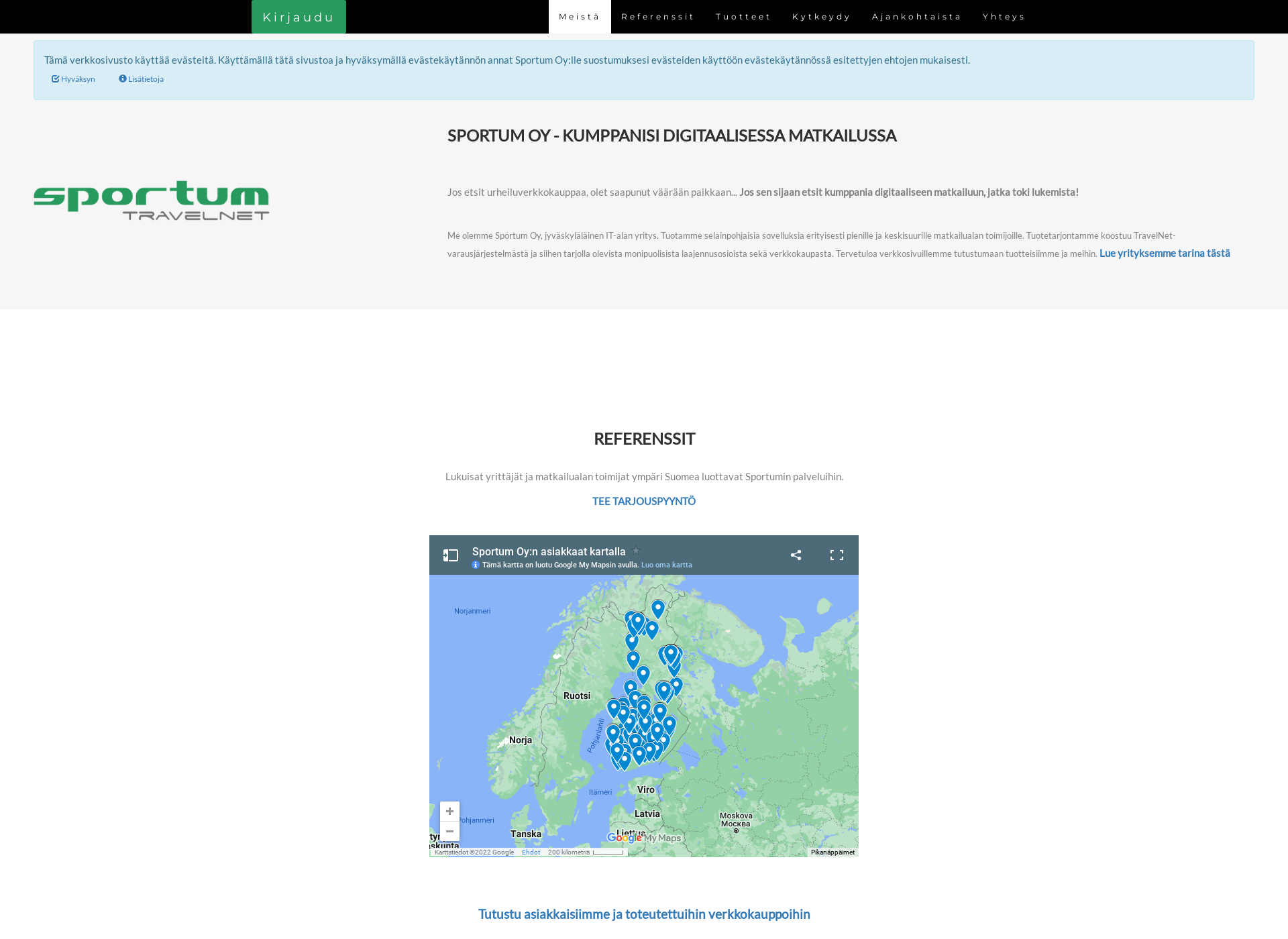 Skärmdump för sportum.fi