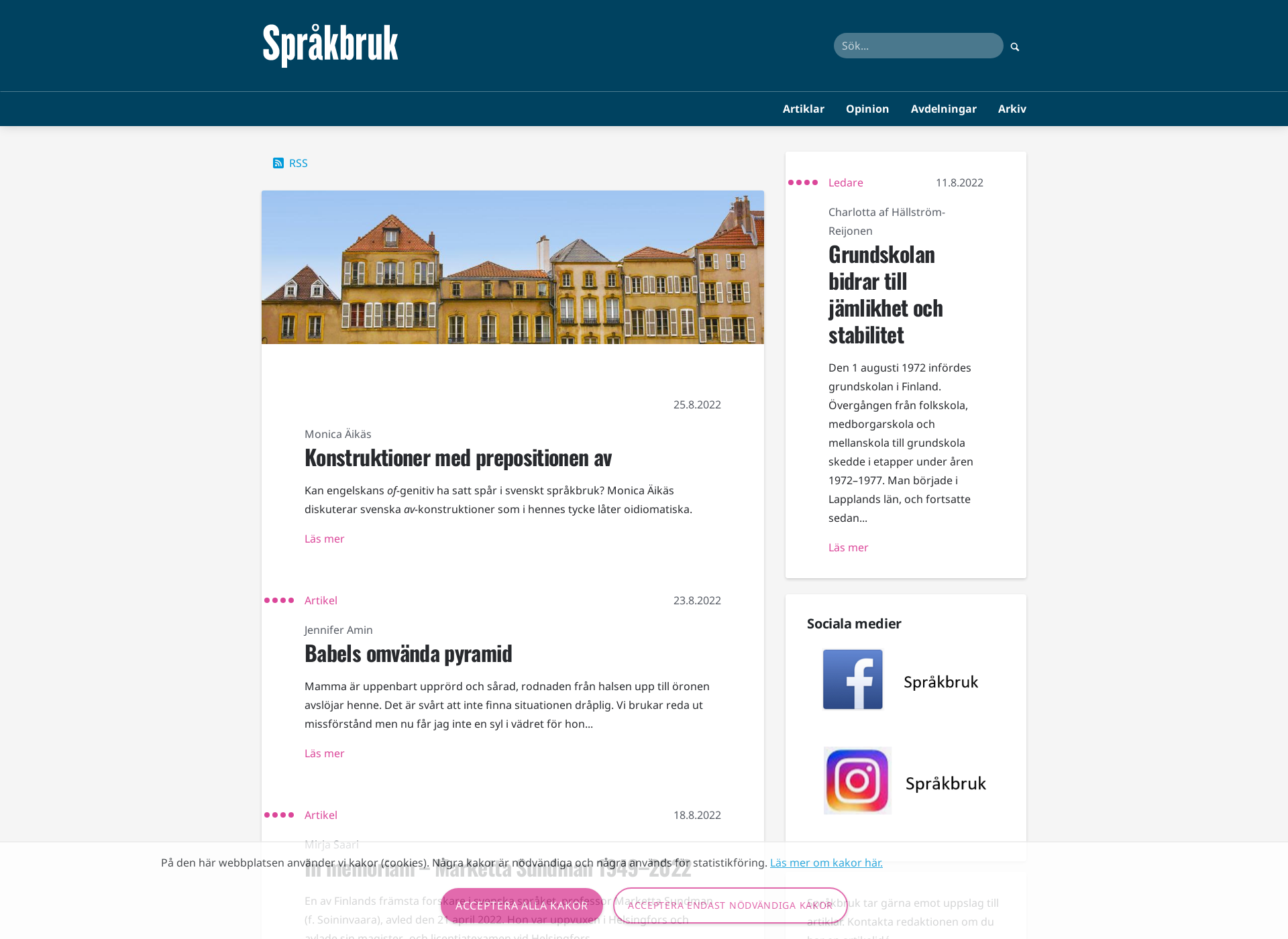 Screenshot for sprakbruk.fi