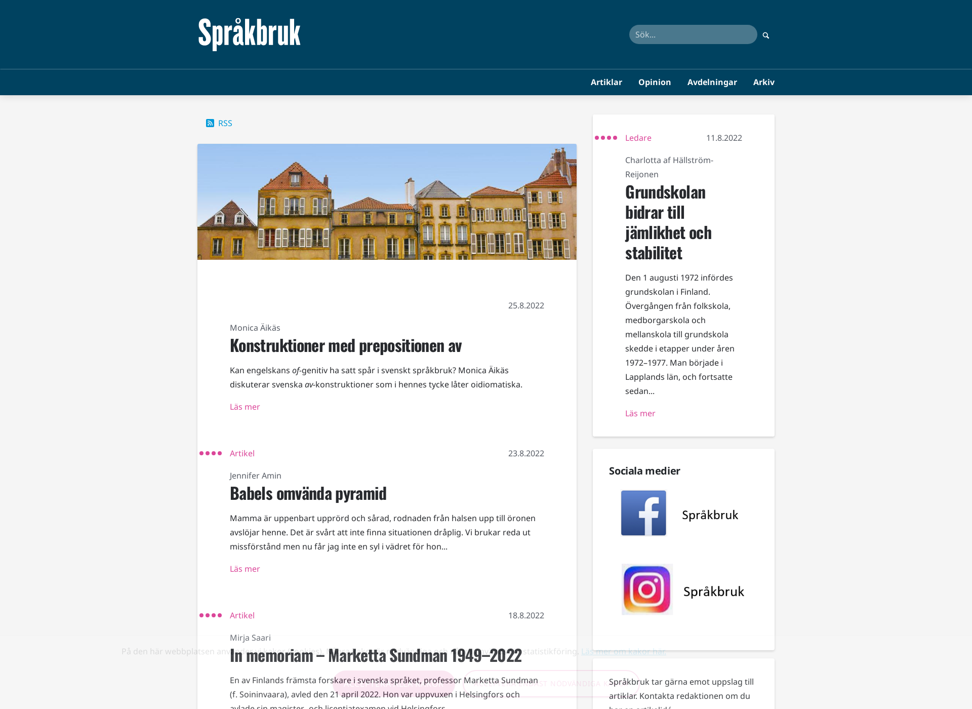 Screenshot for språkbruk.fi