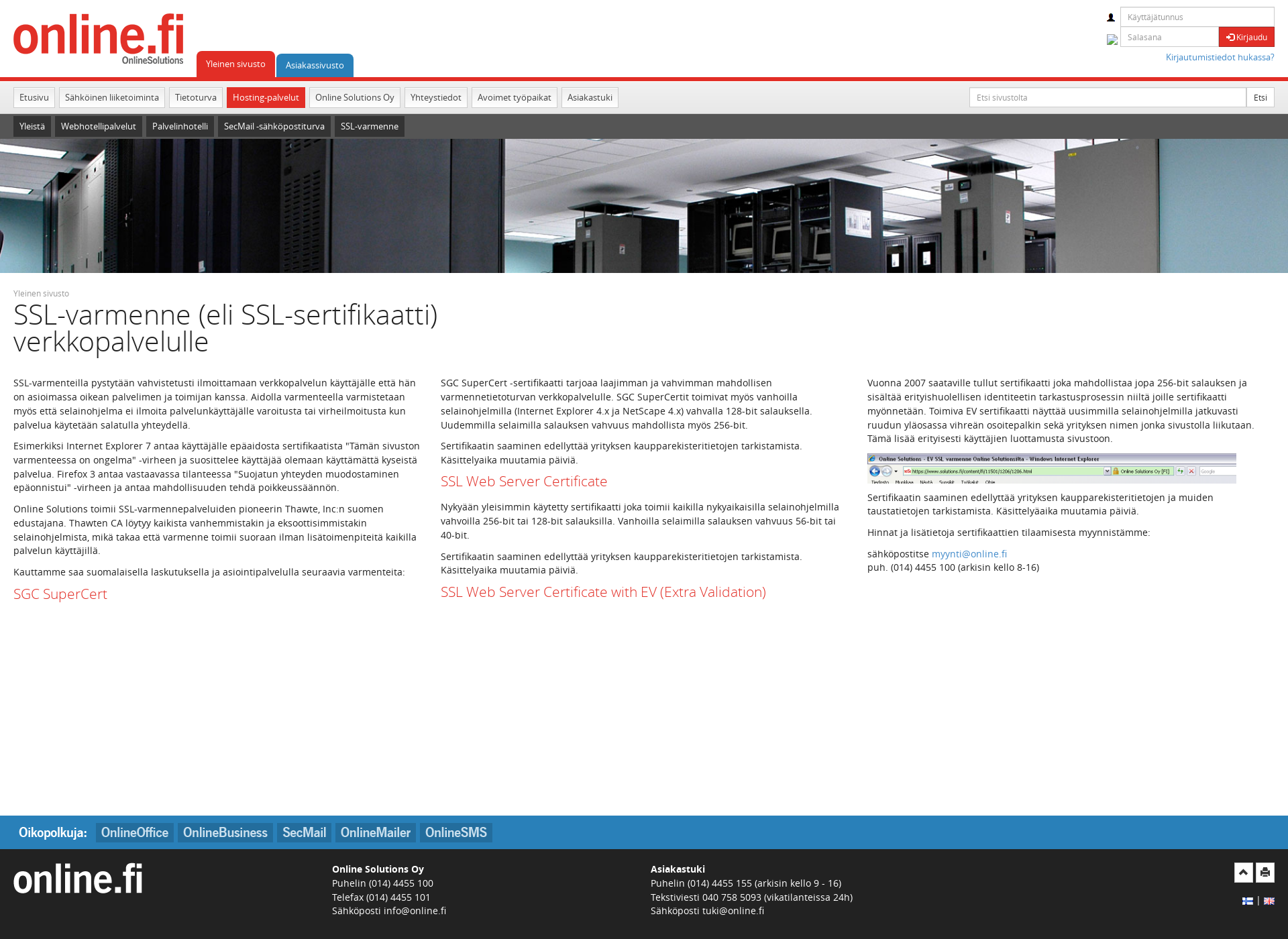 Screenshot for ssl-sertifikaatti.fi