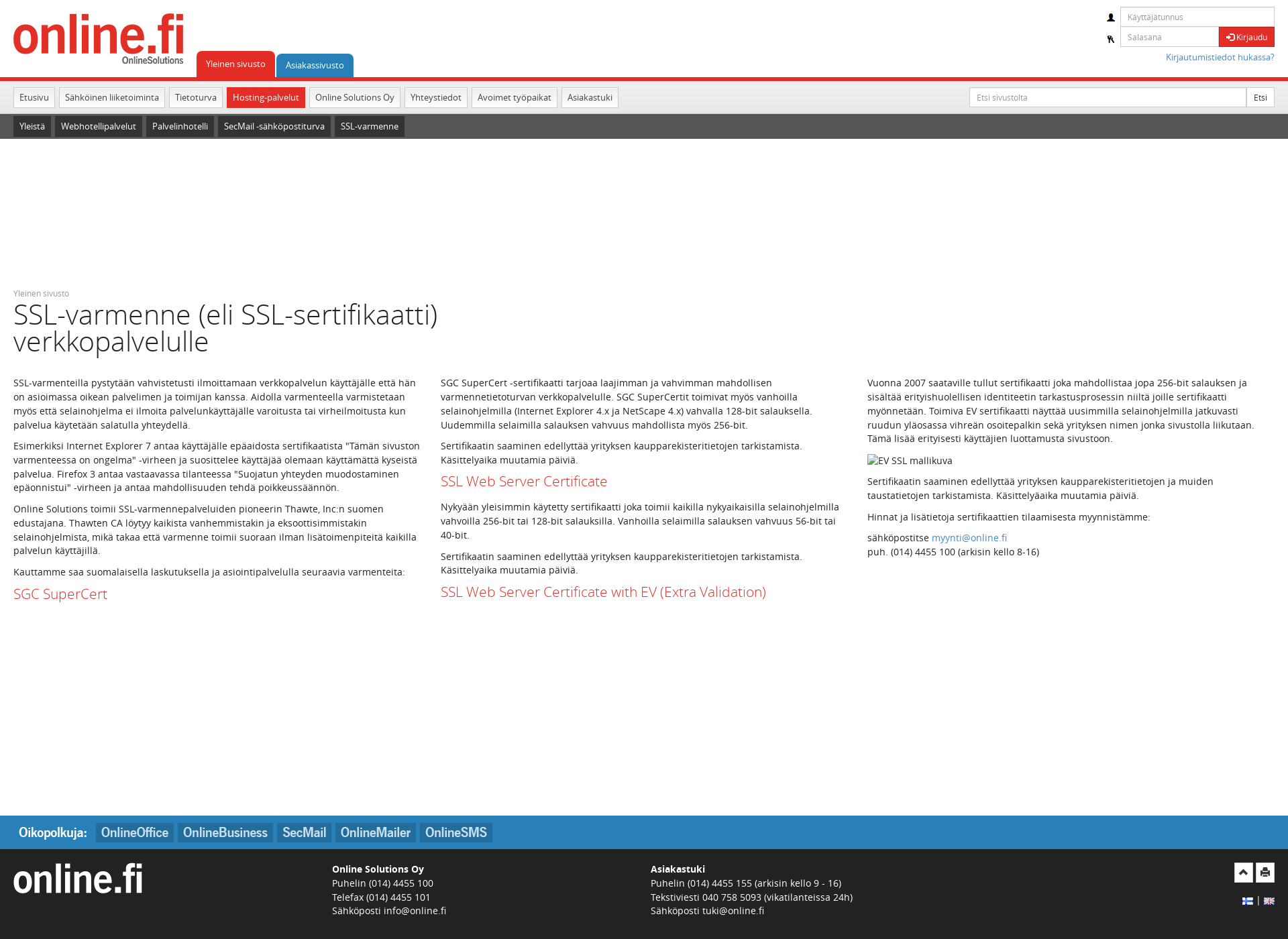 Screenshot for ssl-suojaus.fi