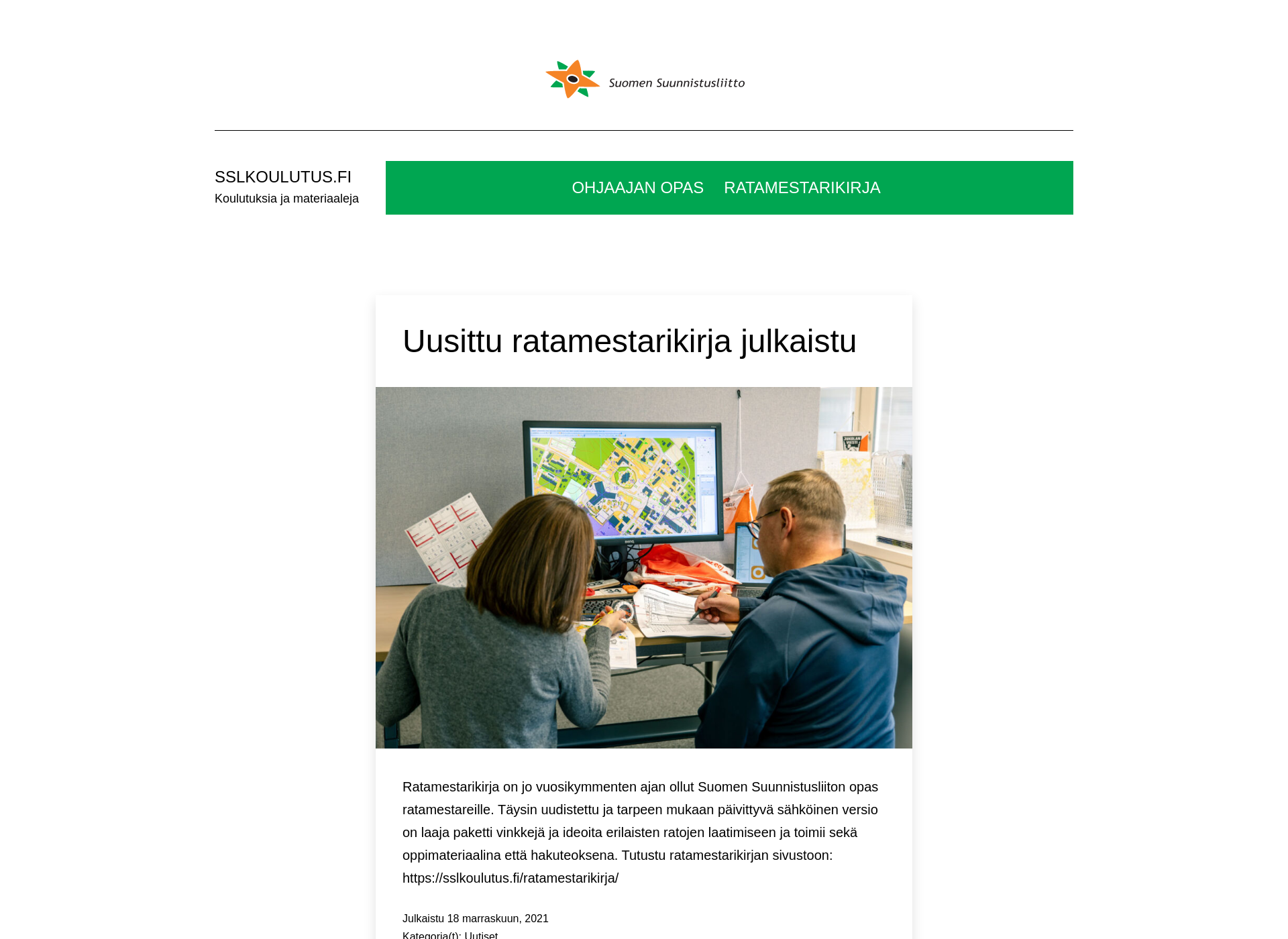 Skärmdump för sslkoulutus.fi