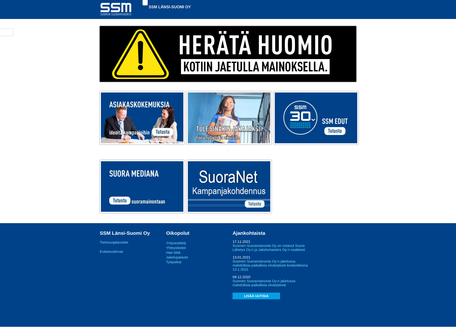 Screenshot for ssmlansisuomi.fi