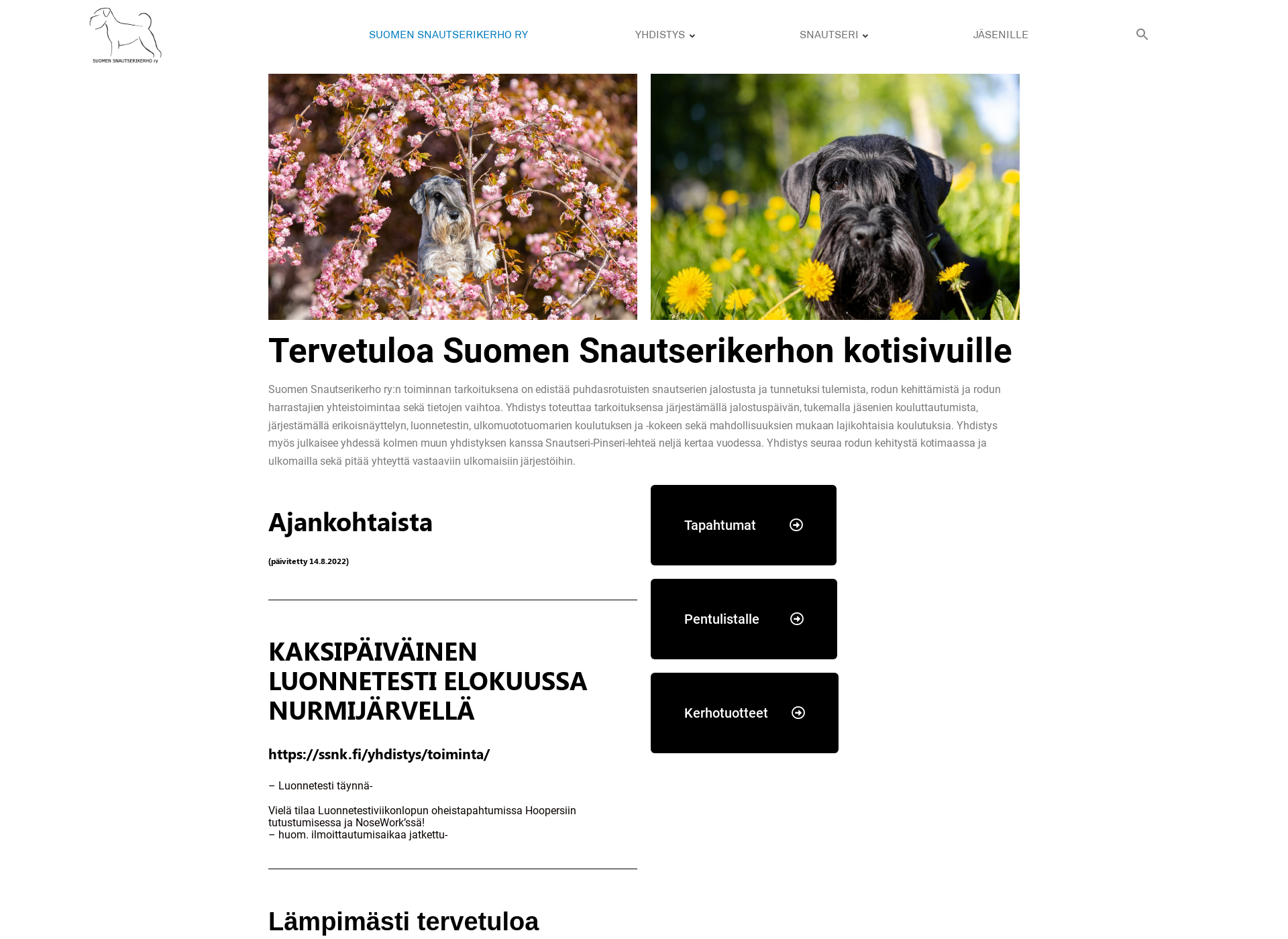 Skärmdump för ssnk.fi