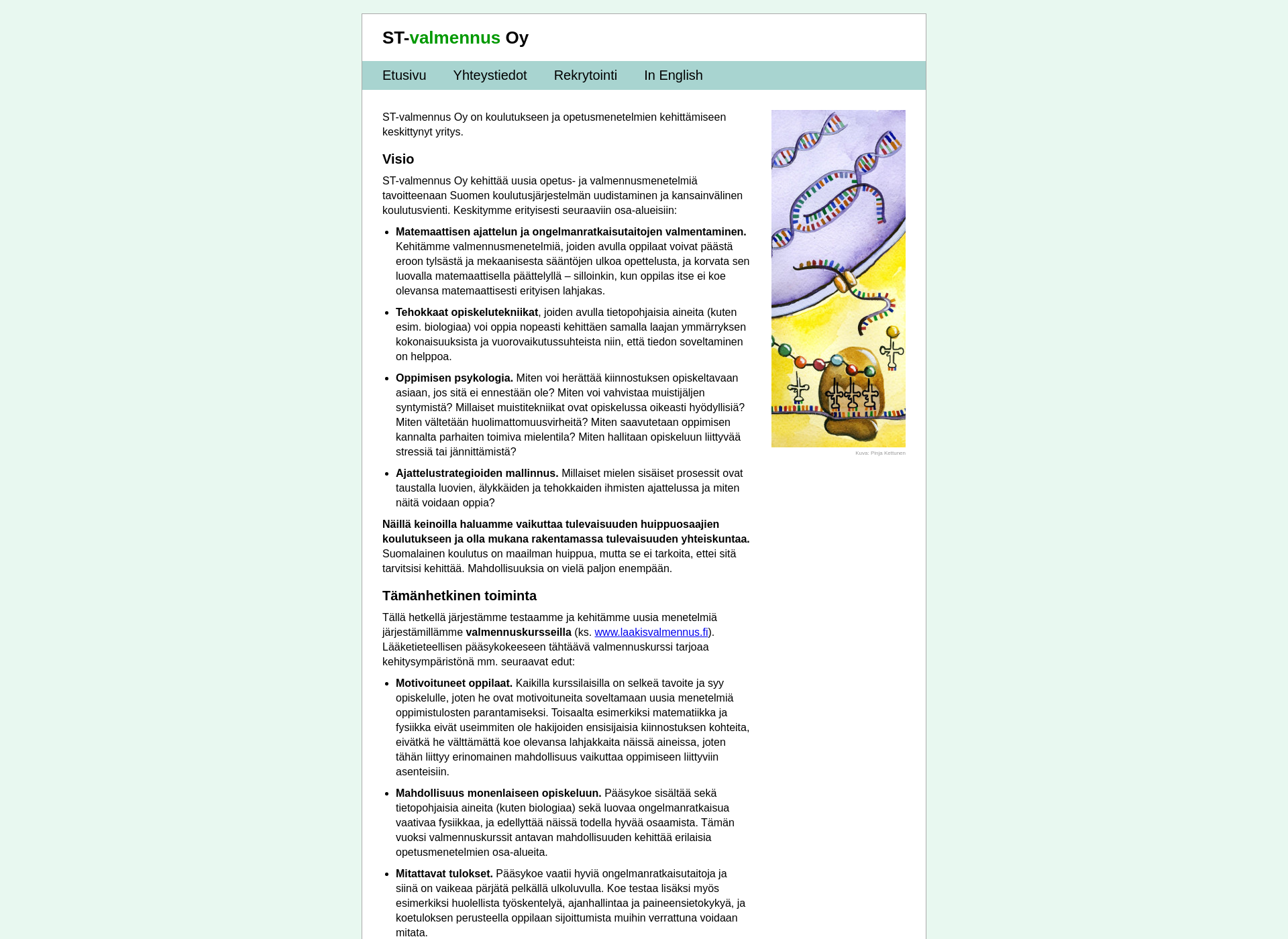 Screenshot for st-valmennus.fi