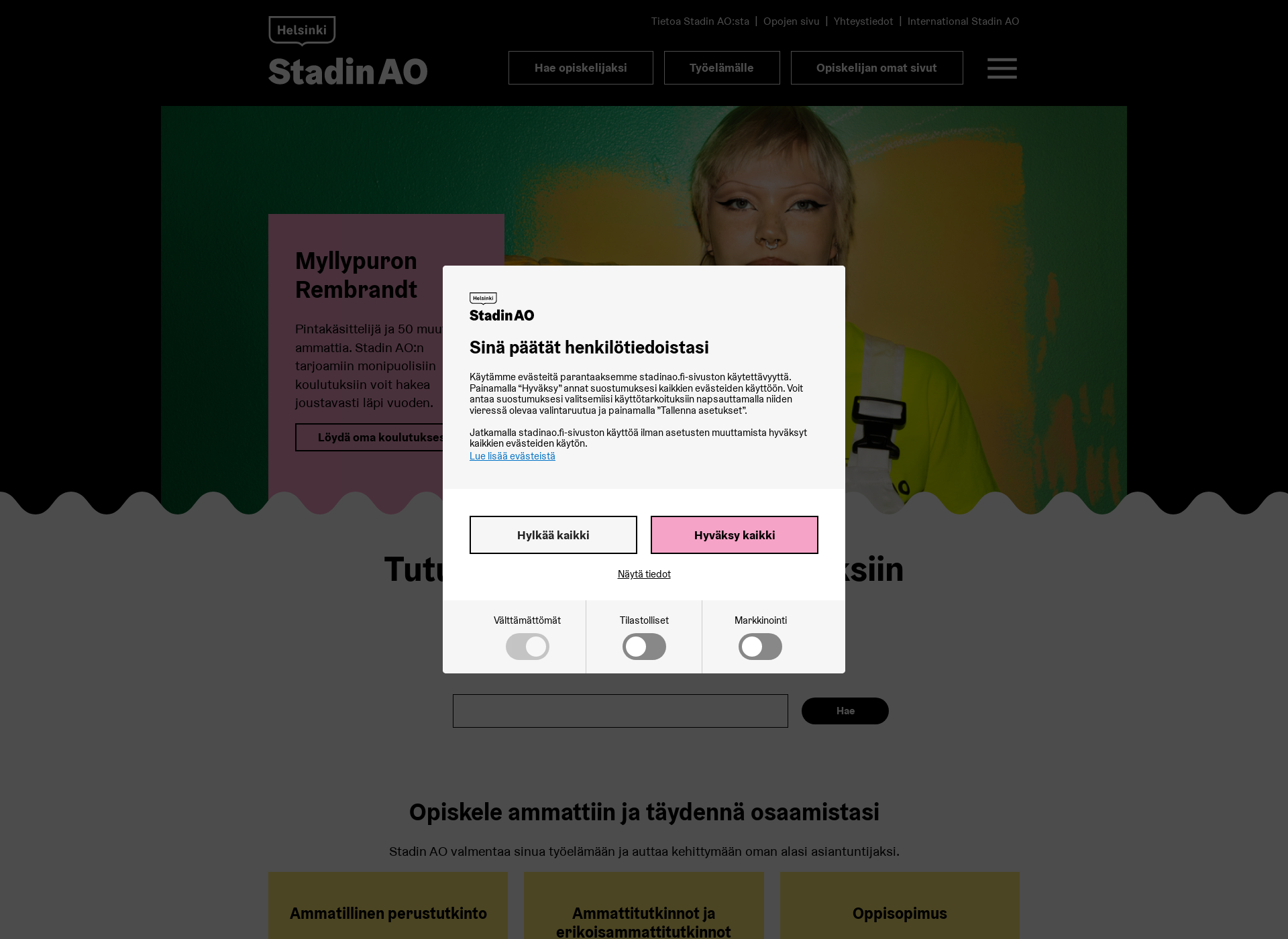 Skärmdump för stadinao.fi