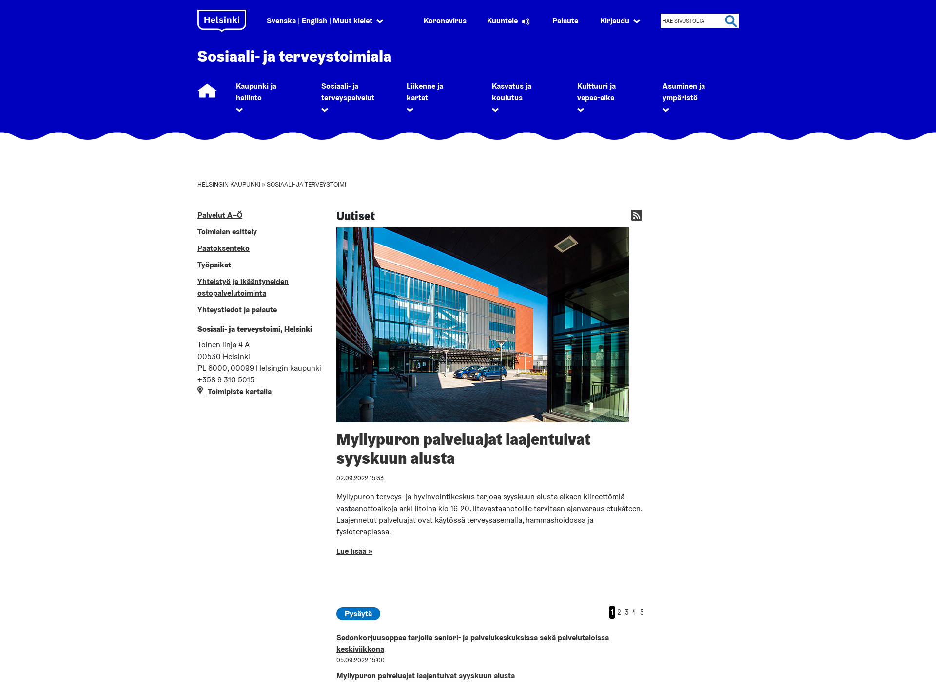 Screenshot for stadinsote.fi