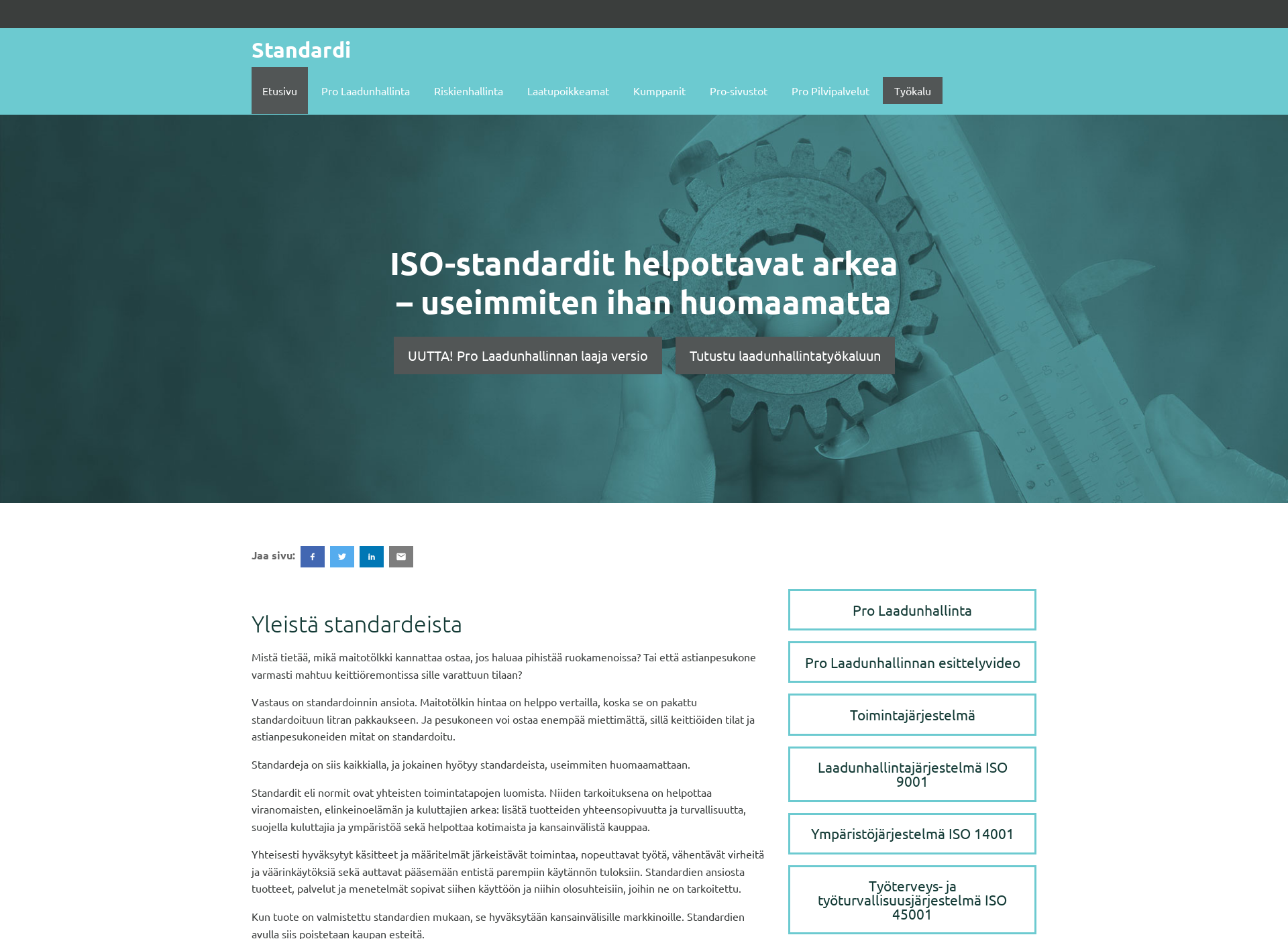 Screenshot for standardi.fi