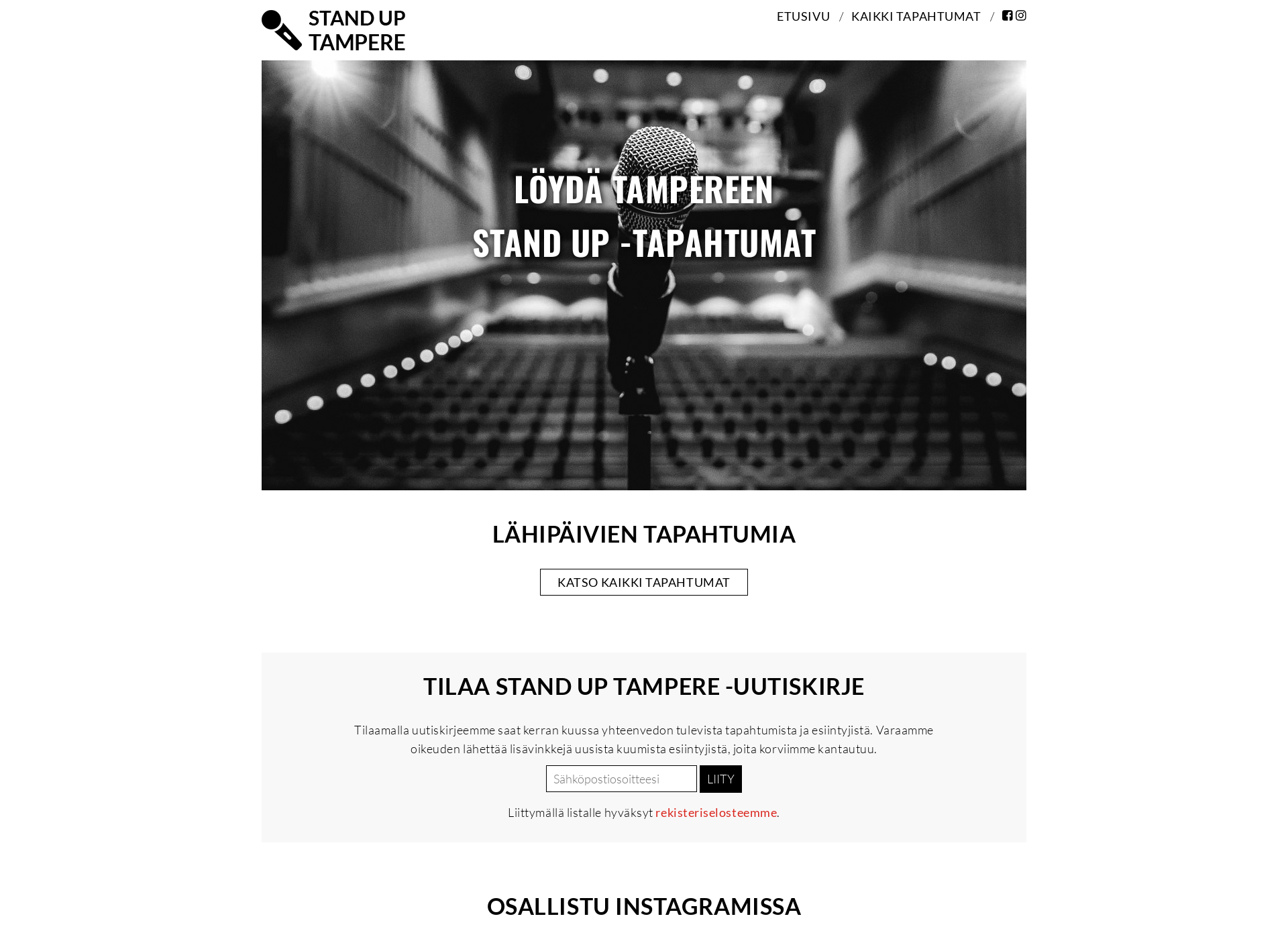 Skärmdump för standuptampere.fi