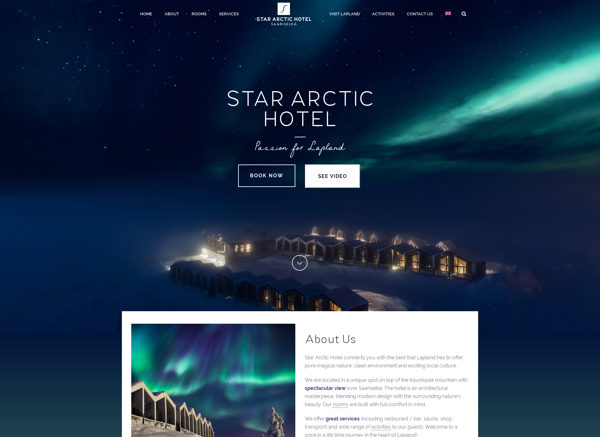Skärmdump för stararctichotel.fi