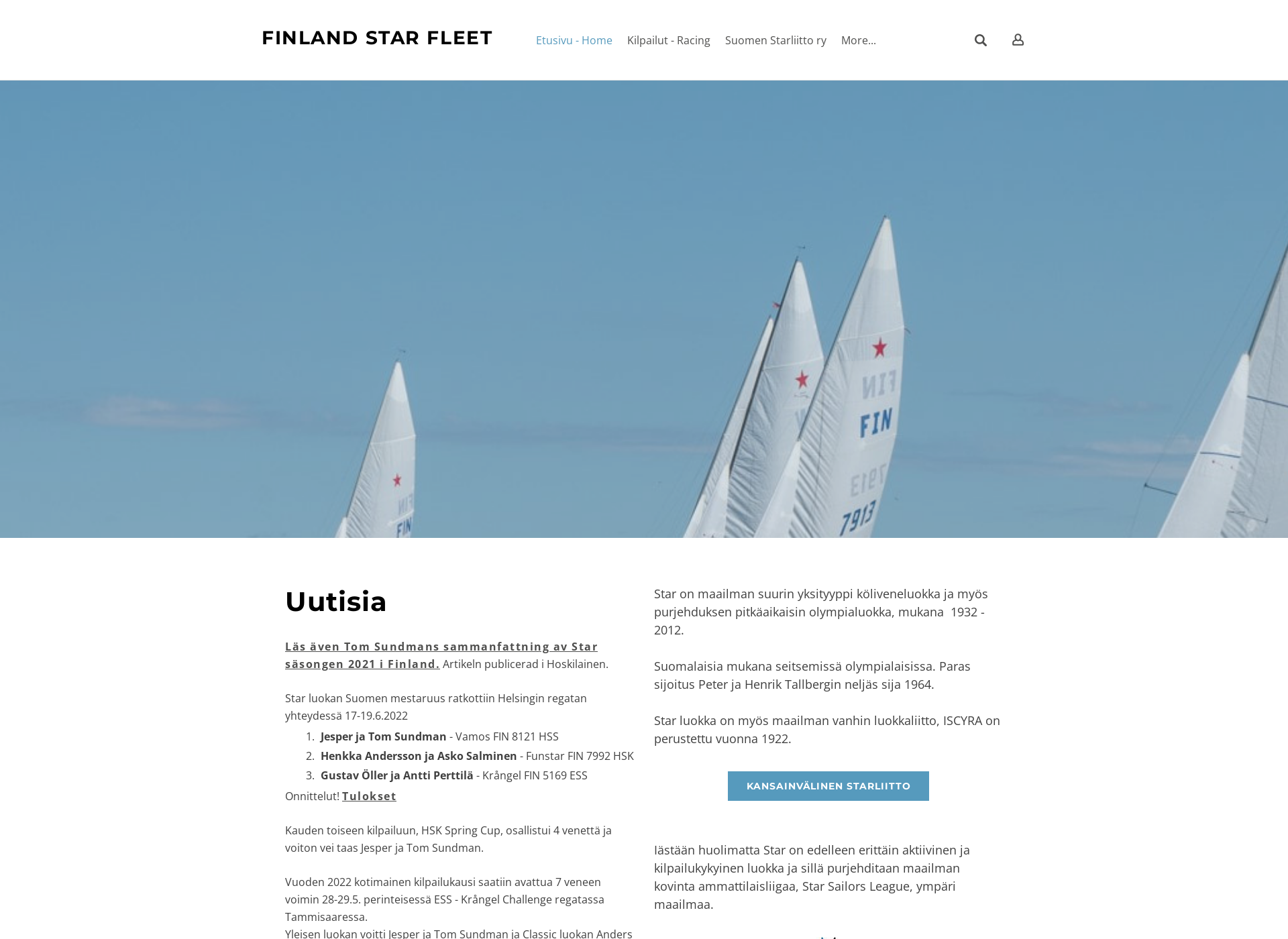 Skärmdump för starclass.fi