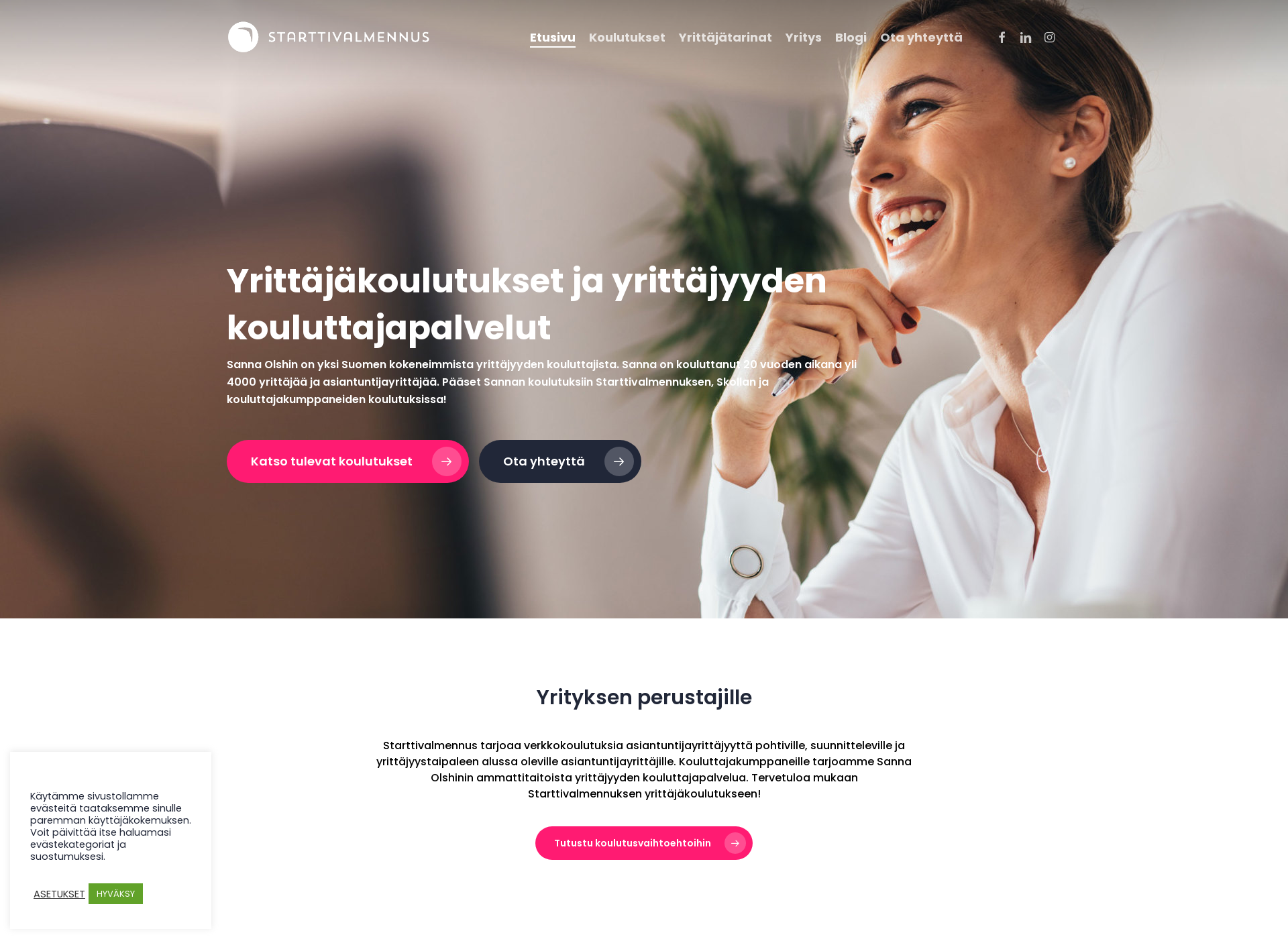 Screenshot for starttivalmennus.fi