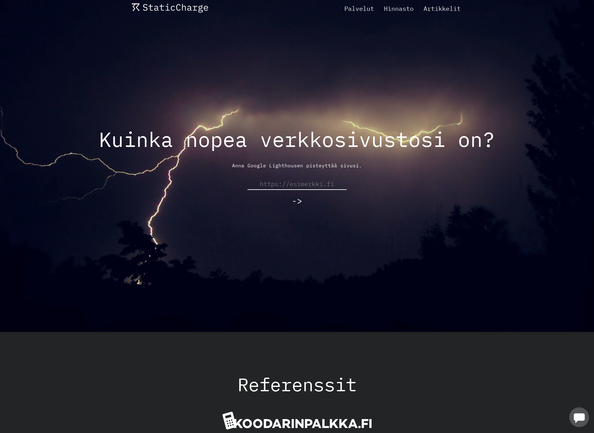 Screenshot for staticcharge.fi