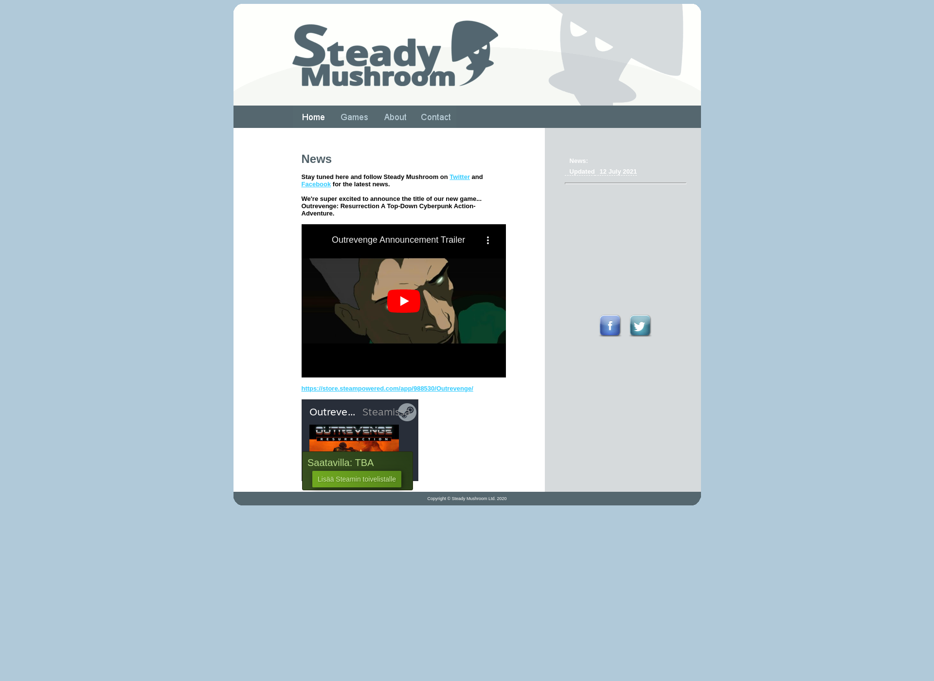 Skärmdump för steadymushroom.com