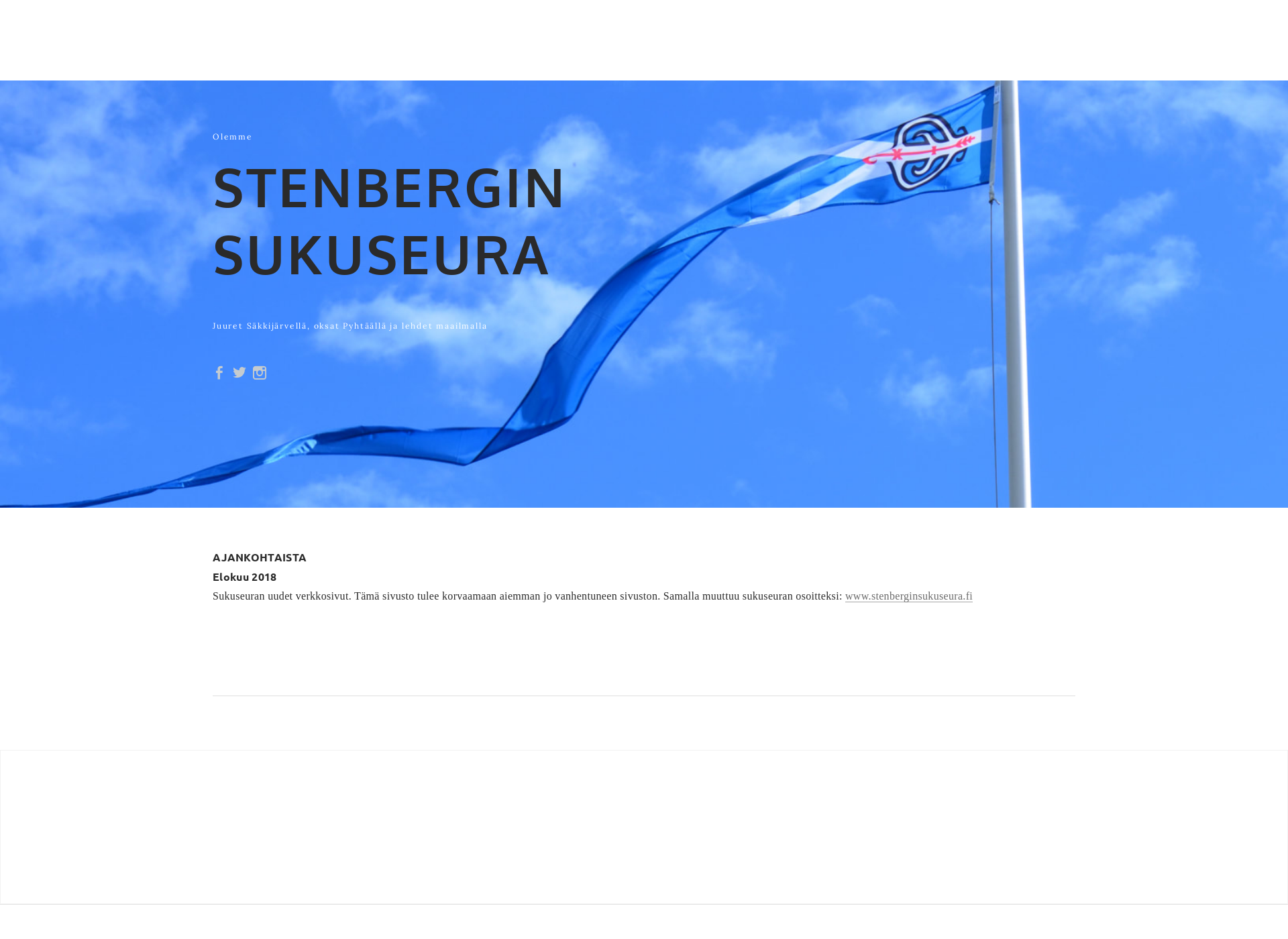 Skärmdump för stenberginsukuseura.fi