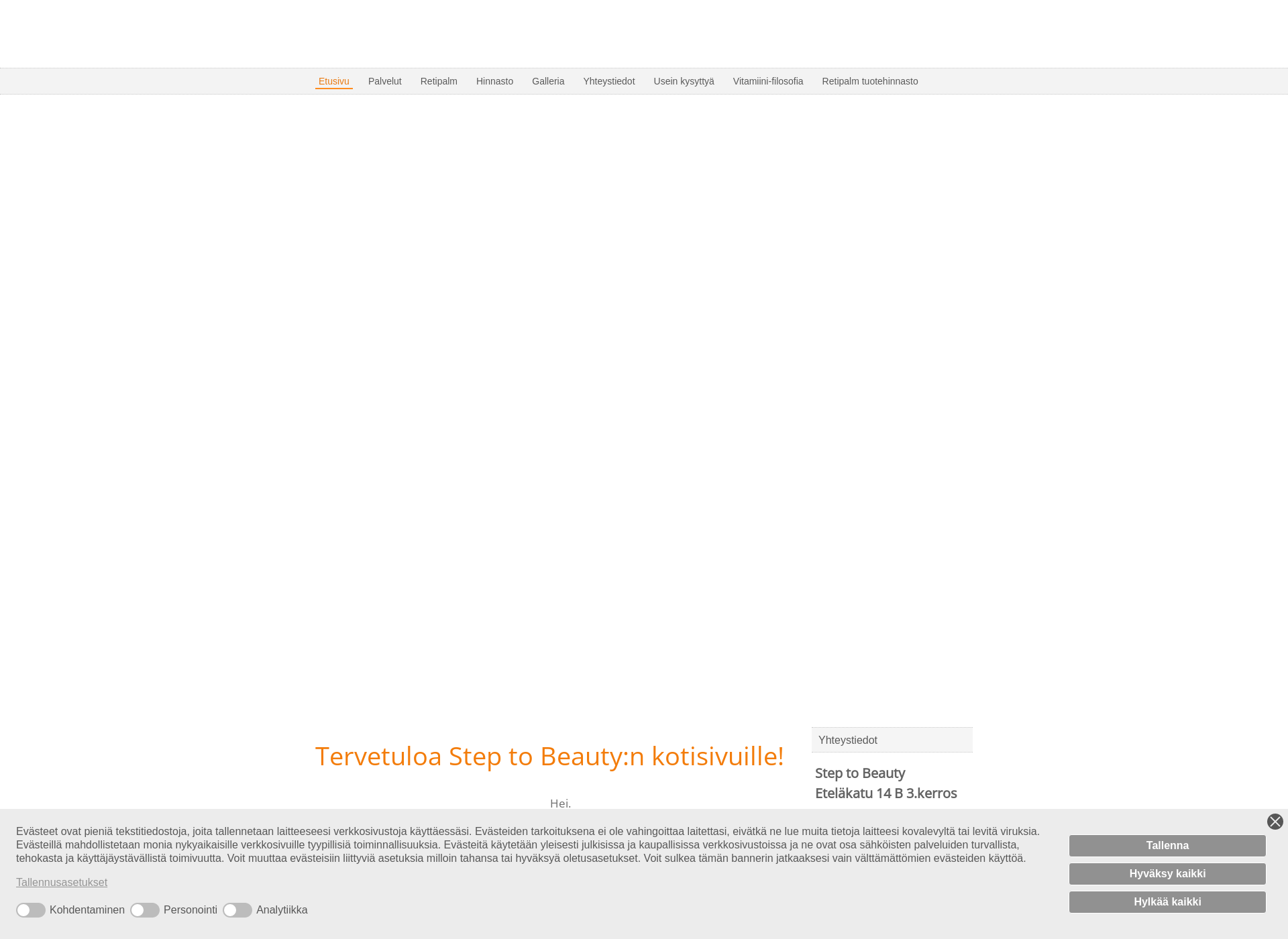 Skärmdump för steptobeauty.fi
