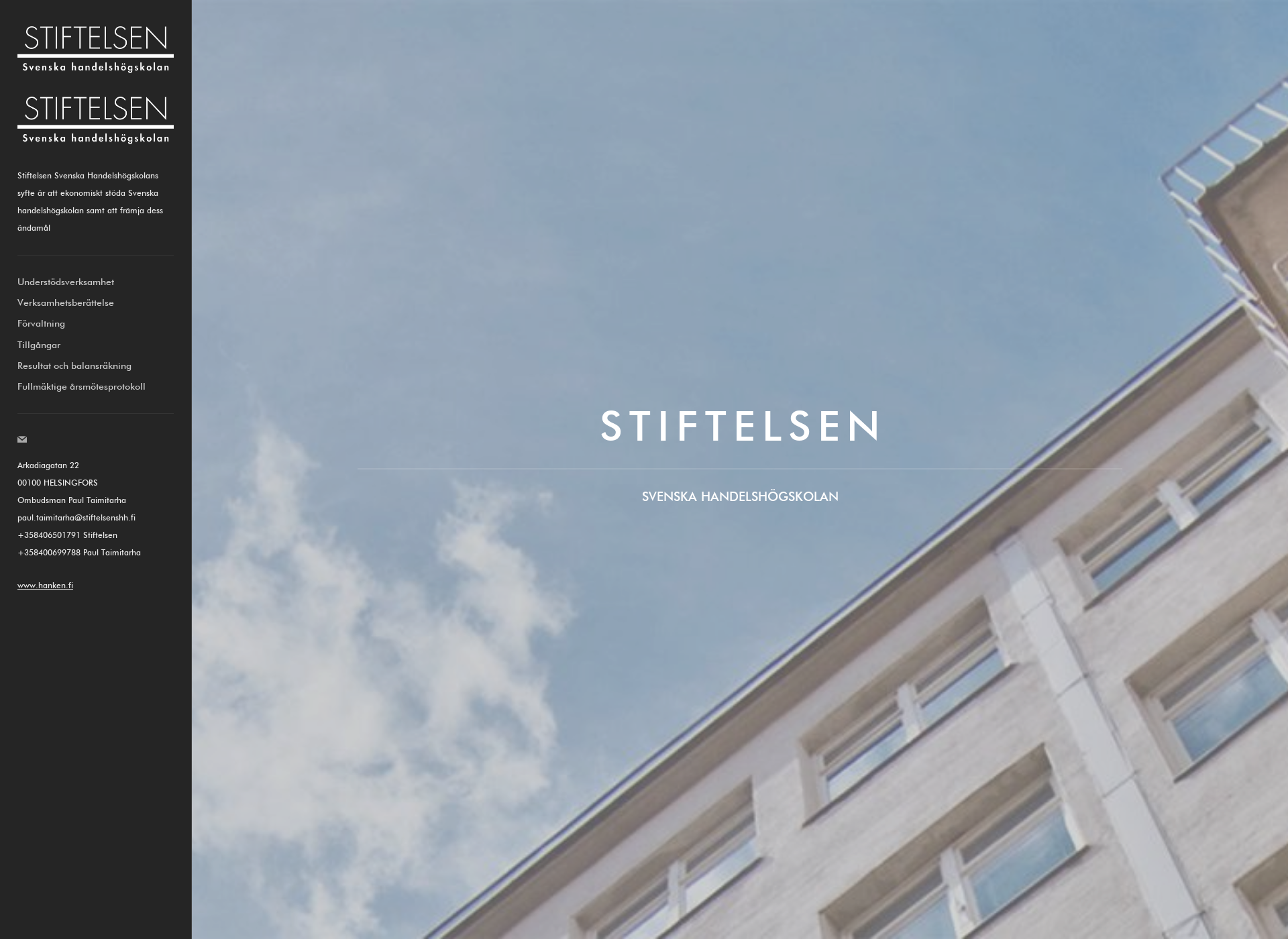 Screenshot for stiftelsenshh.fi