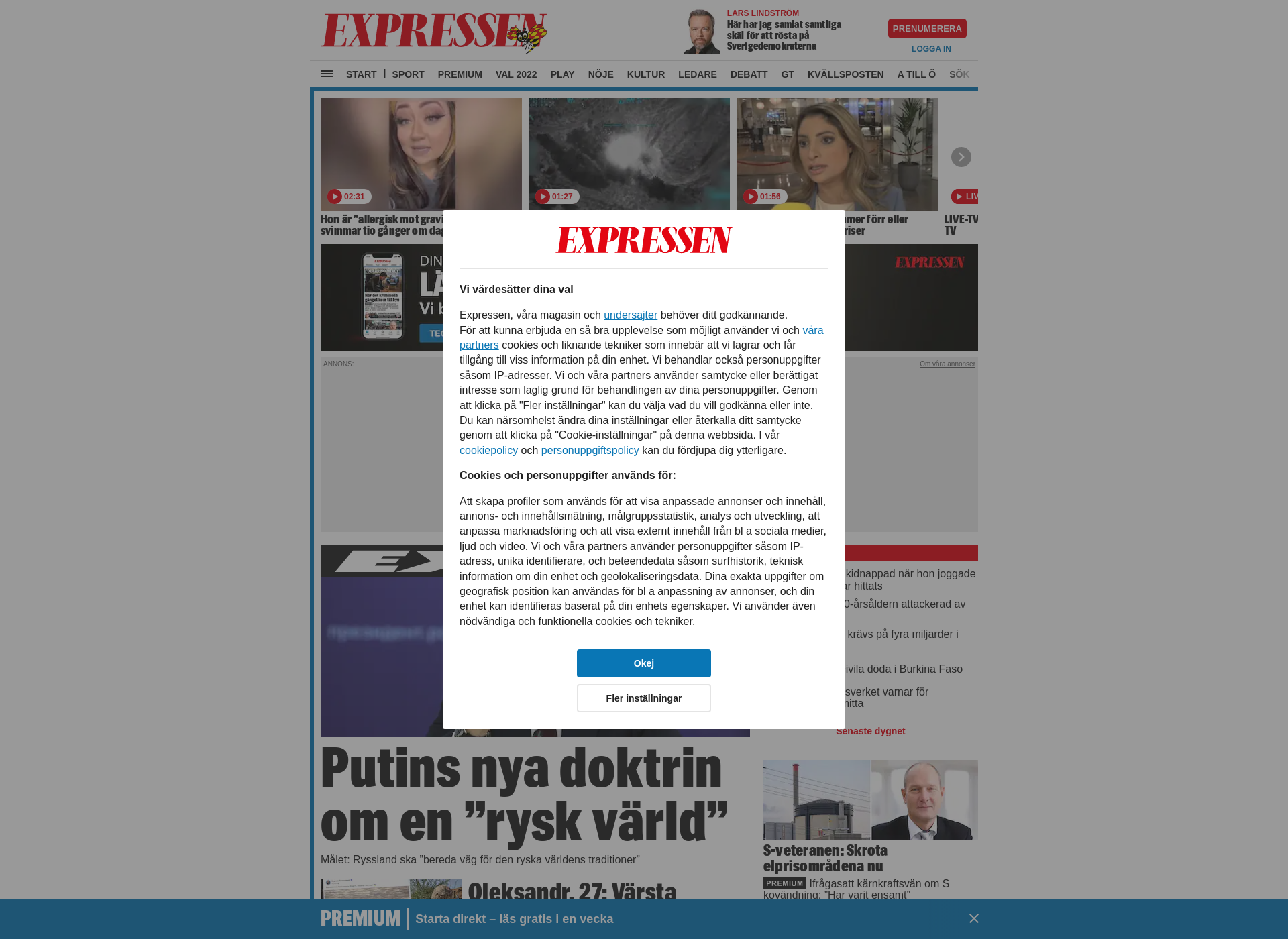 Skärmdump för stingplay.fi