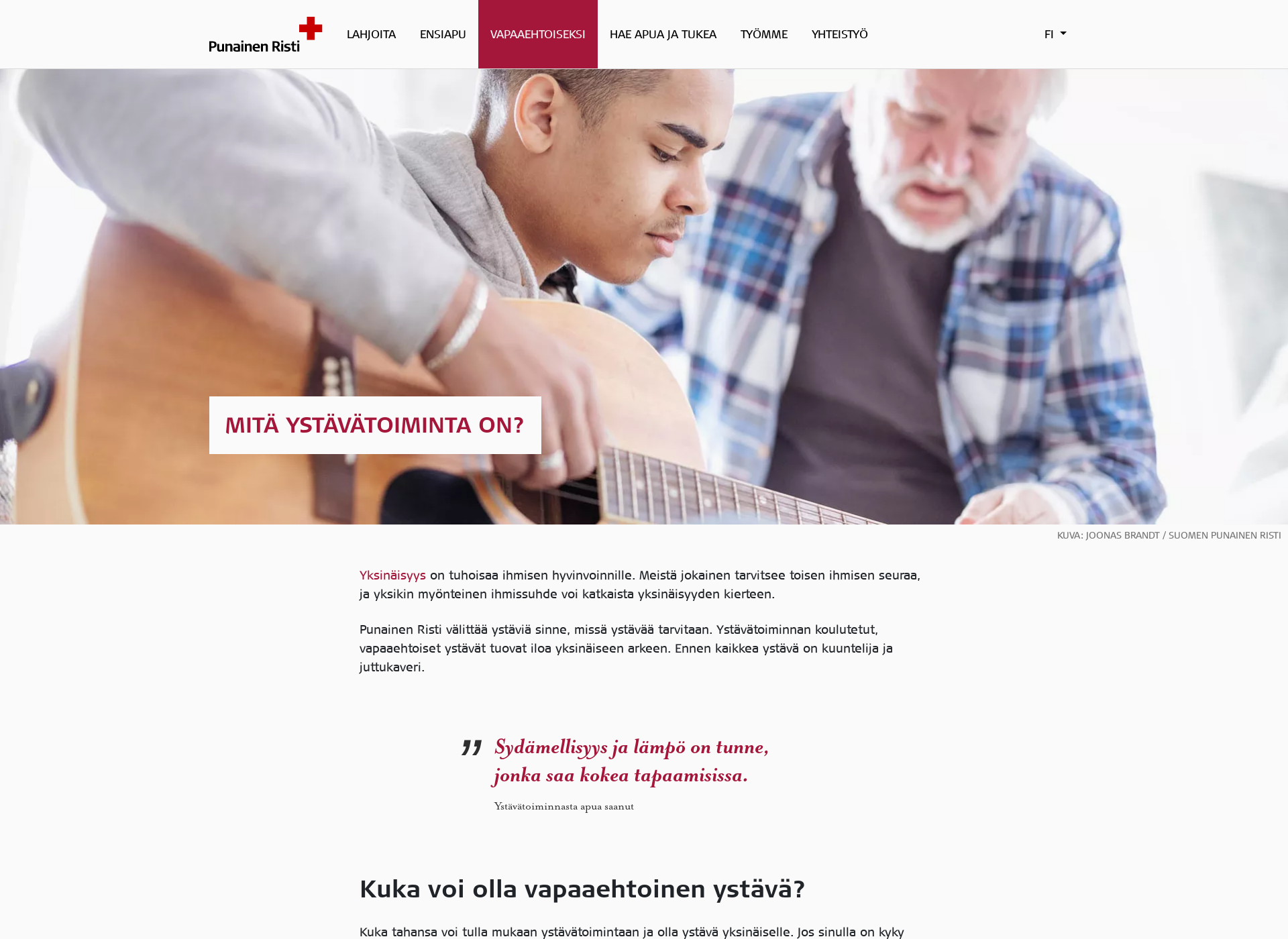 Screenshot for stodpunktforvanverksamhet.fi