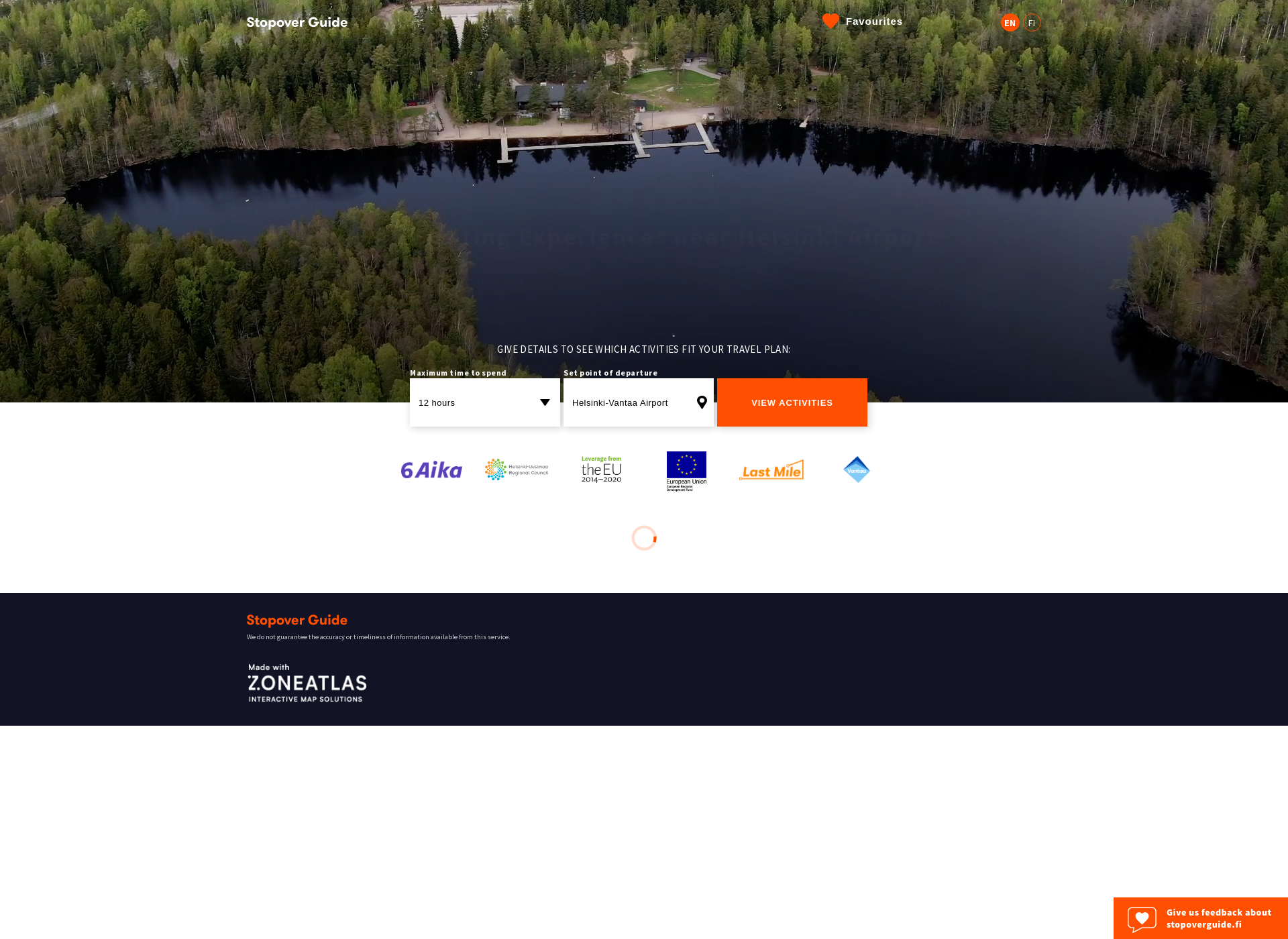 Skärmdump för stopoverguide.fi
