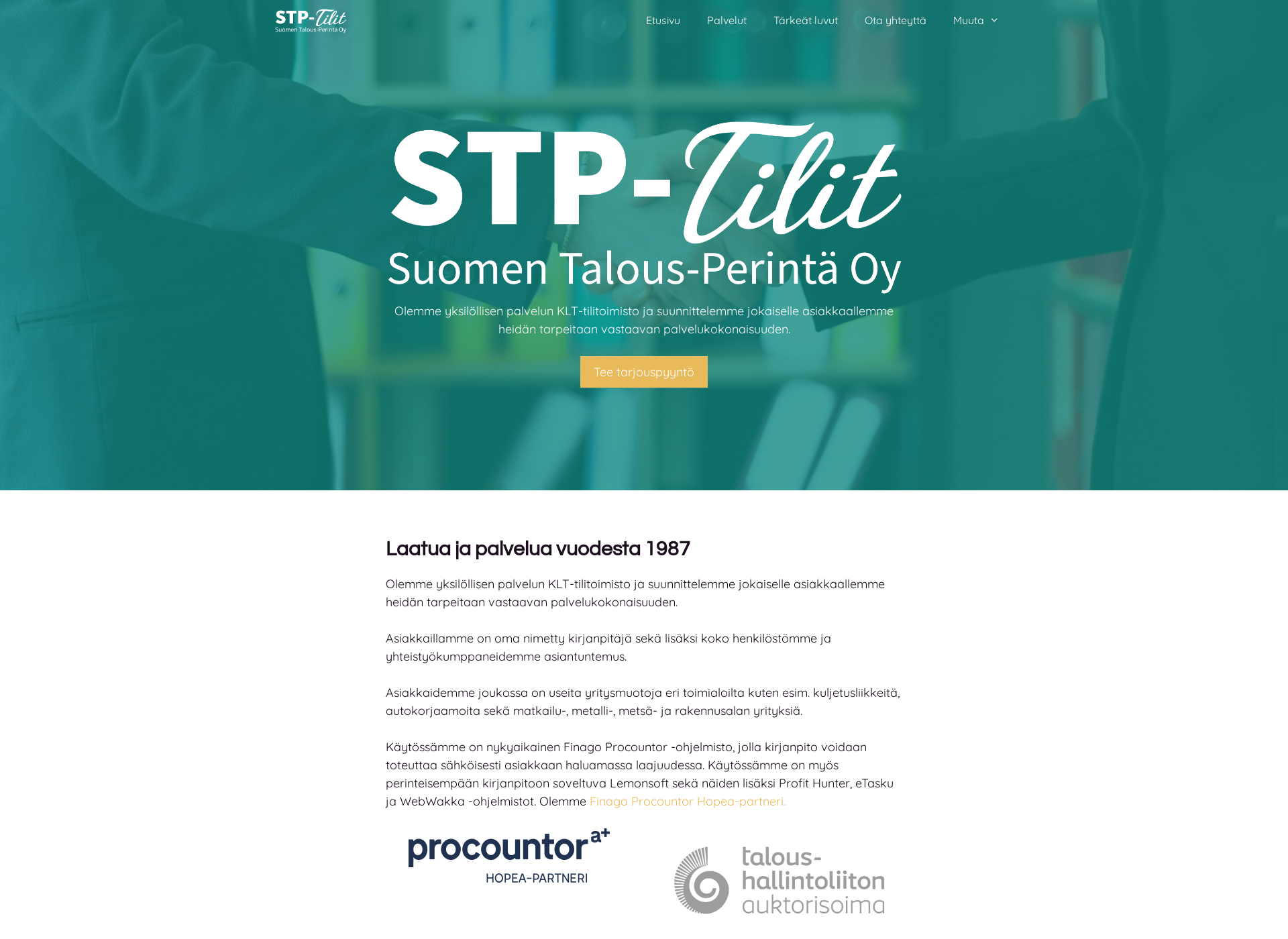Skärmdump för stp-tilit.fi