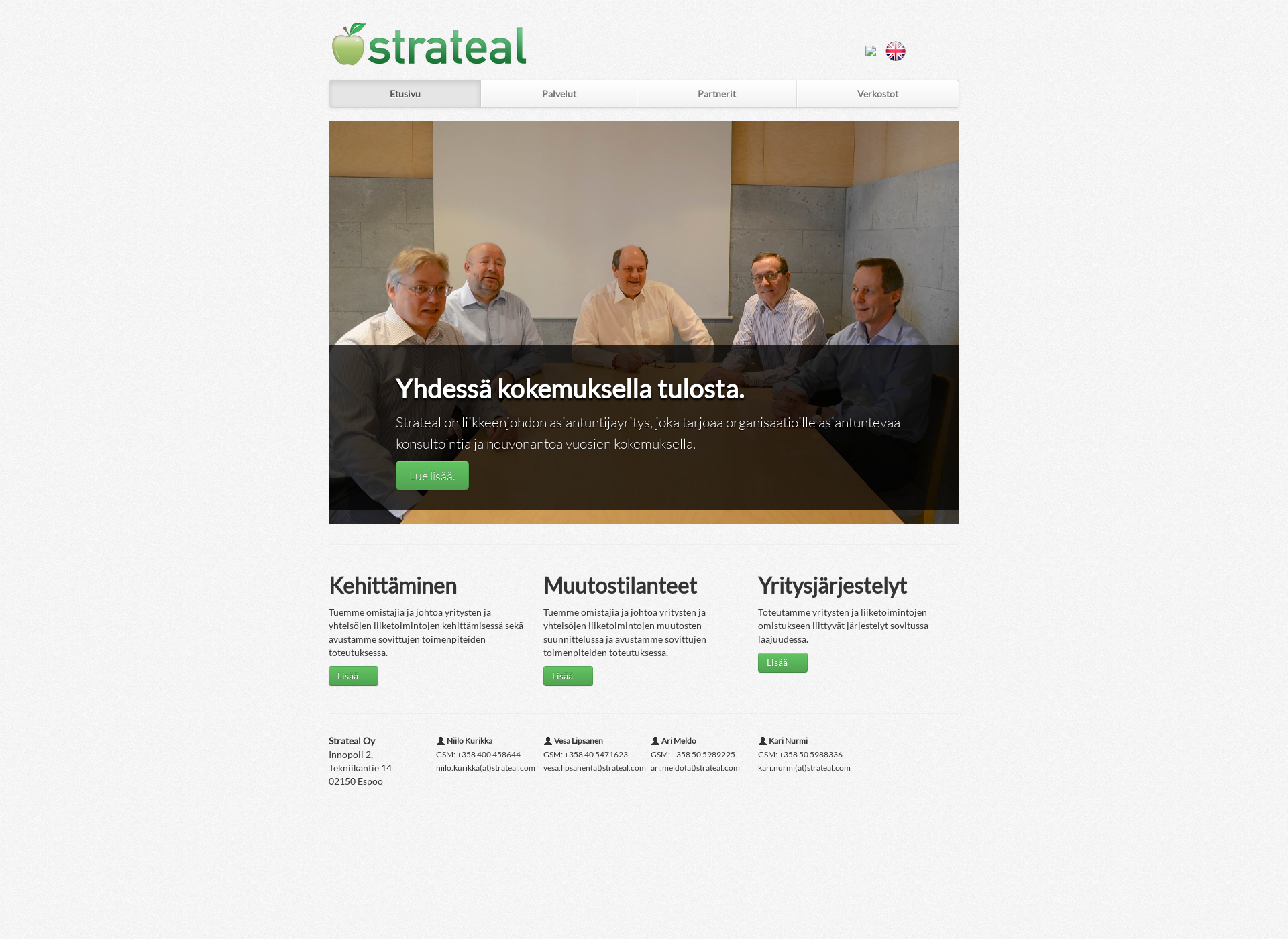 Skärmdump för strateal.fi