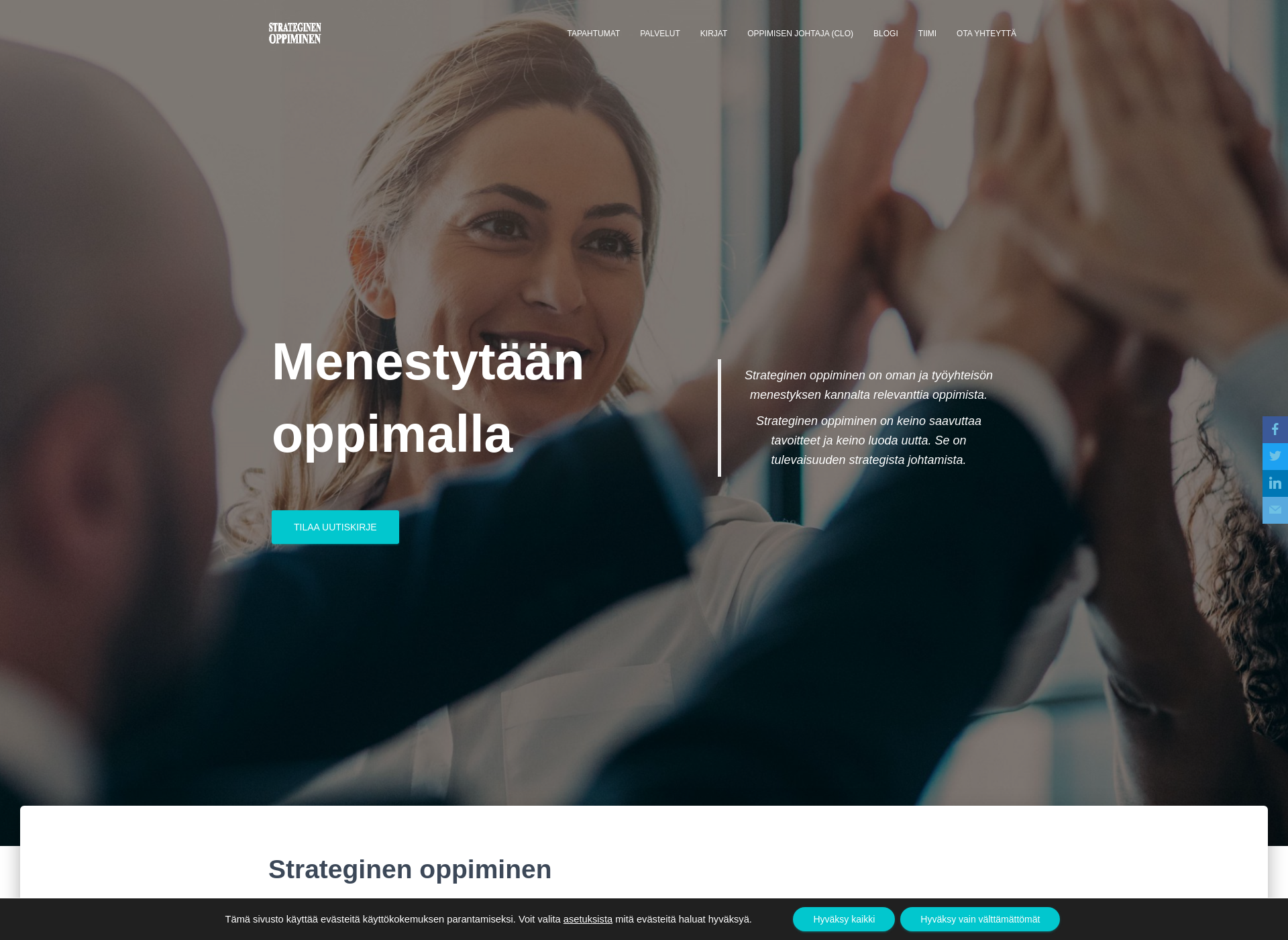 Skärmdump för strateginenoppiminen.fi