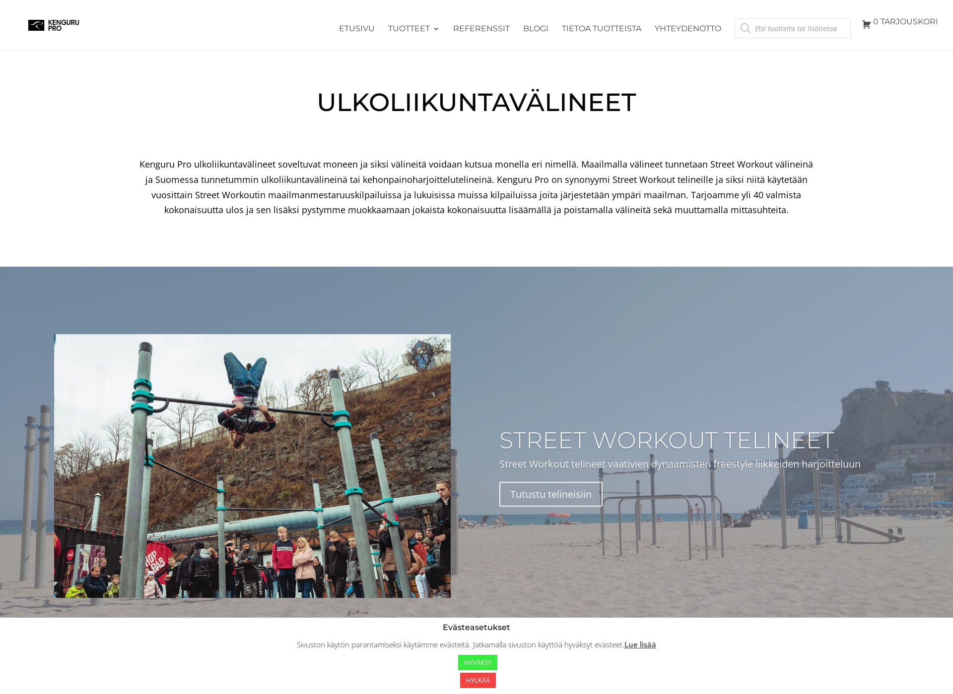 Skärmdump för streetworkout.fi