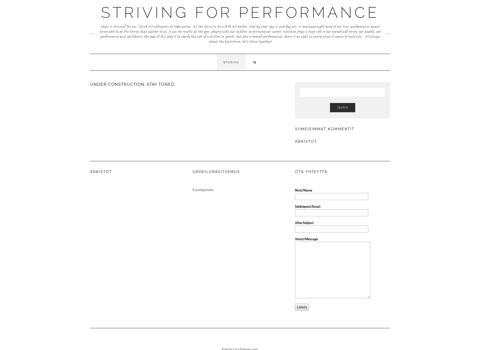 Screenshot for strivingforperformance.fi