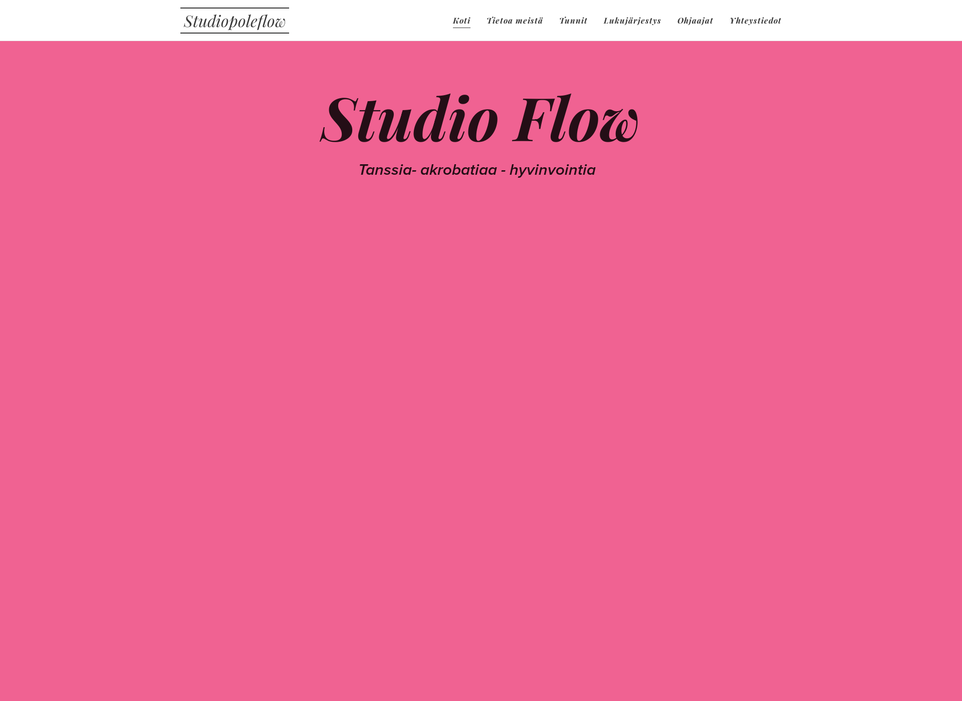 Skärmdump för studioflow.fi
