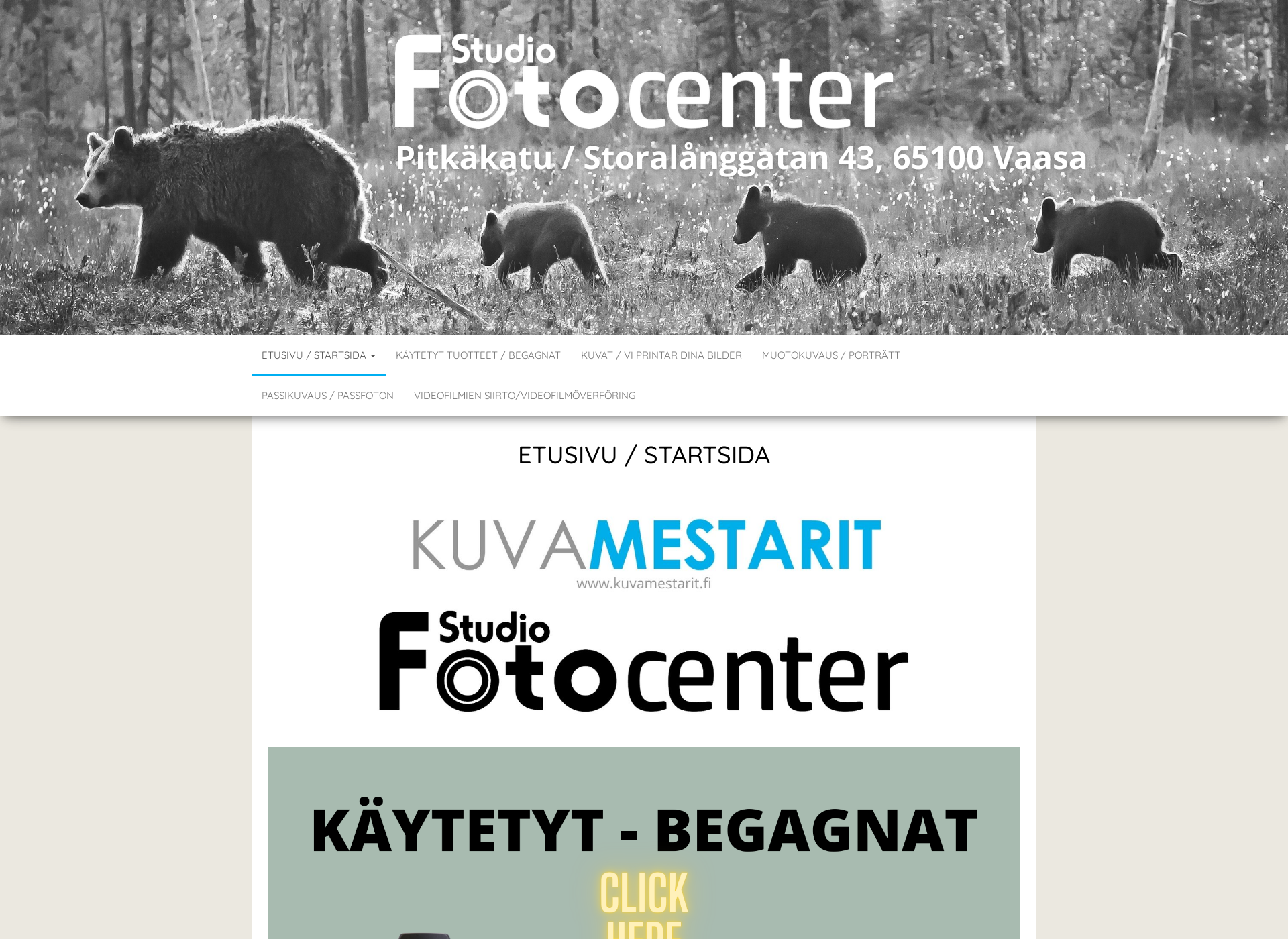 Skärmdump för studiofotocenter.fi
