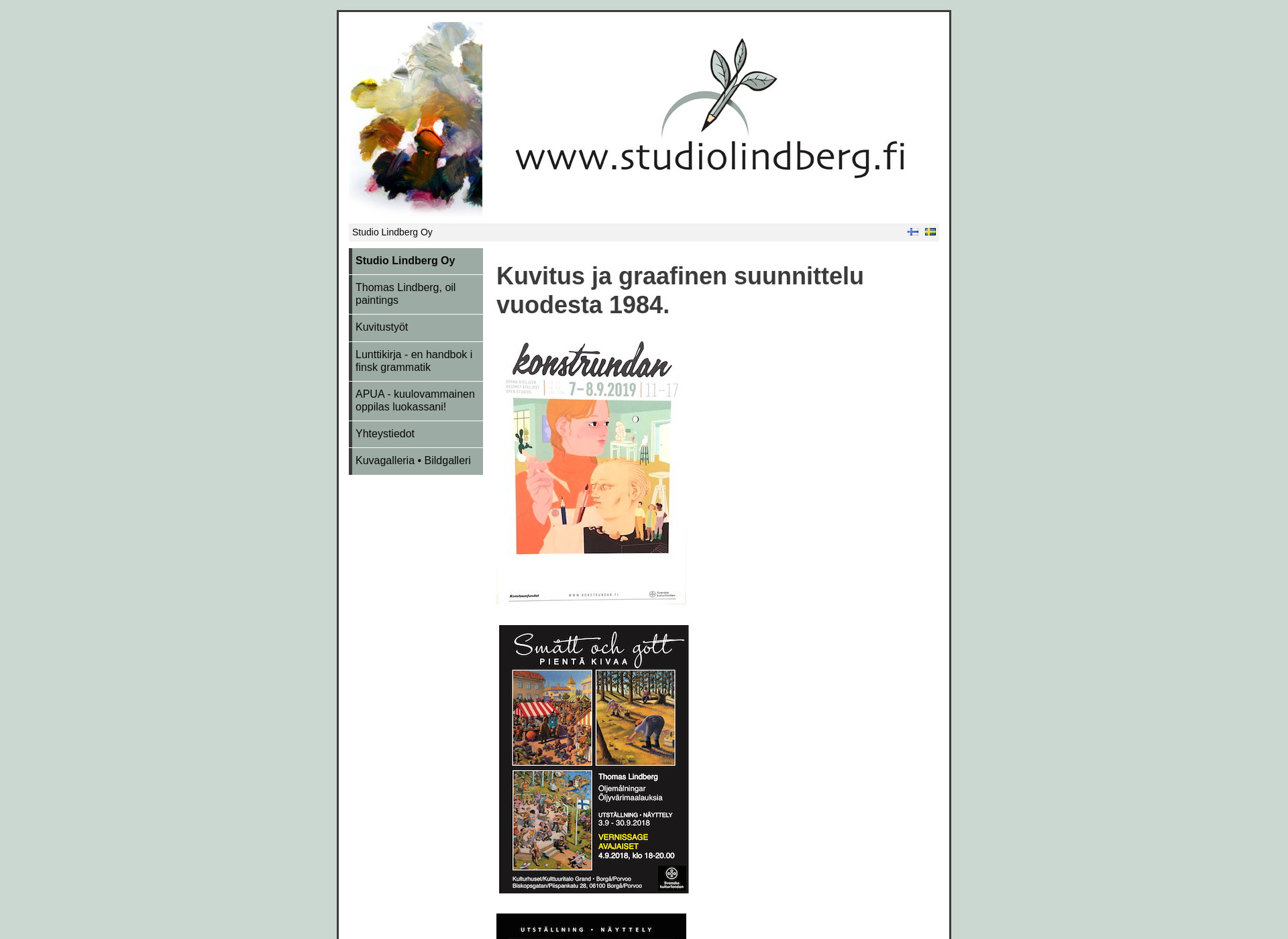 Skärmdump för studiolindberg.fi