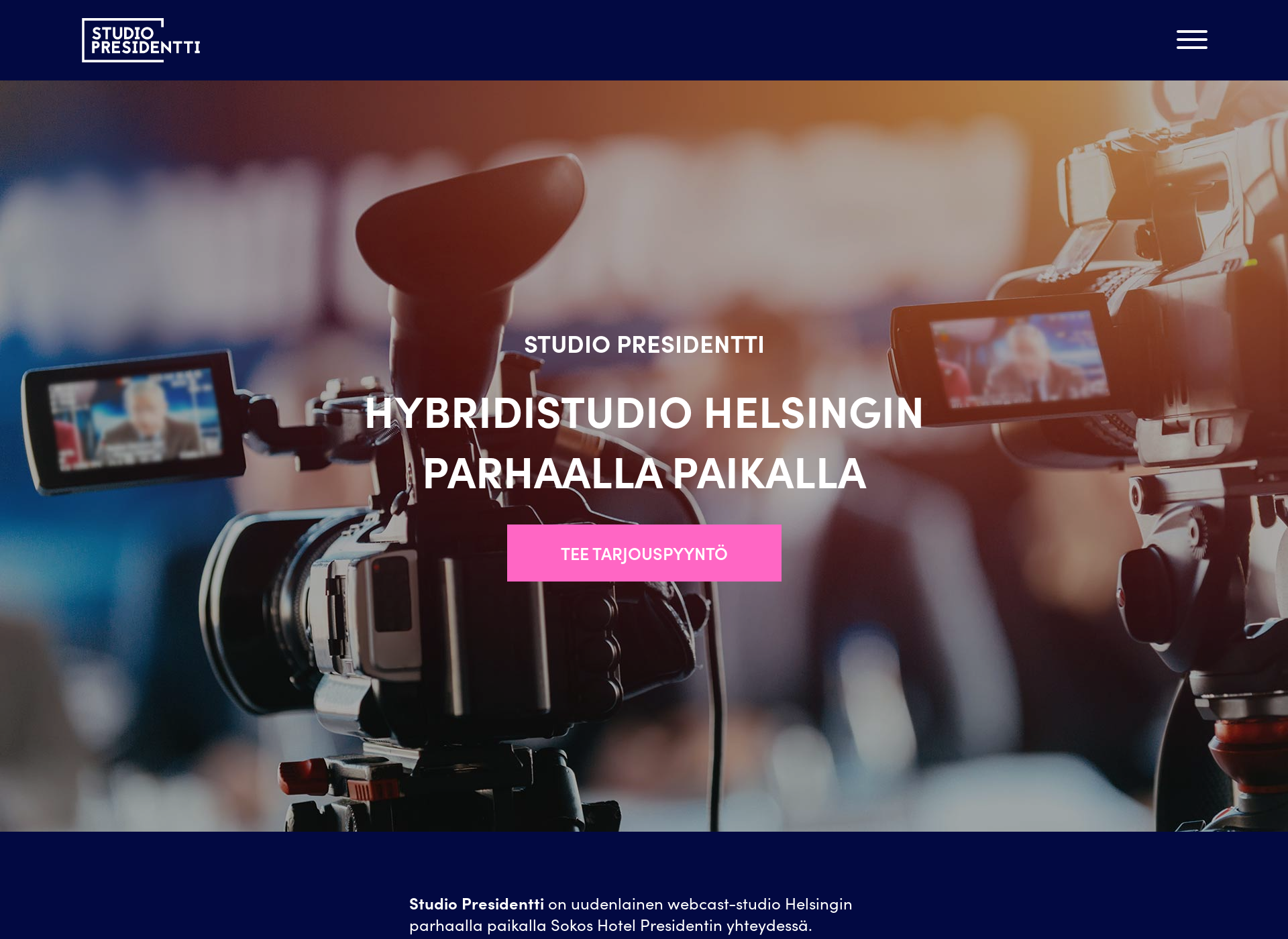 Skärmdump för studiopresidentti.fi
