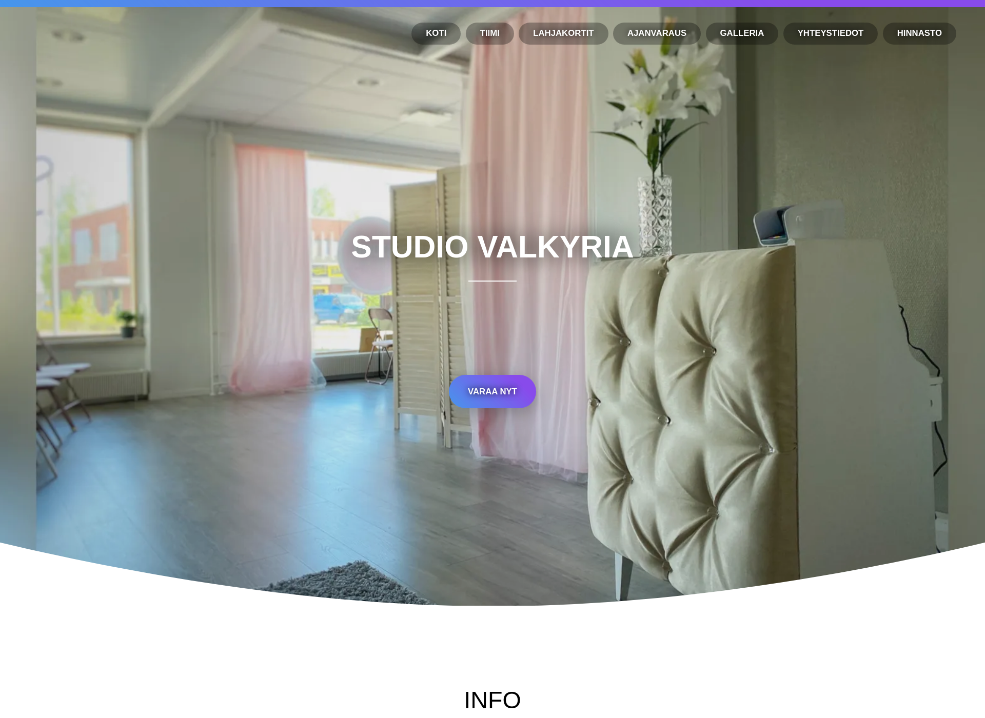 Skärmdump för studiovalkyria.fi