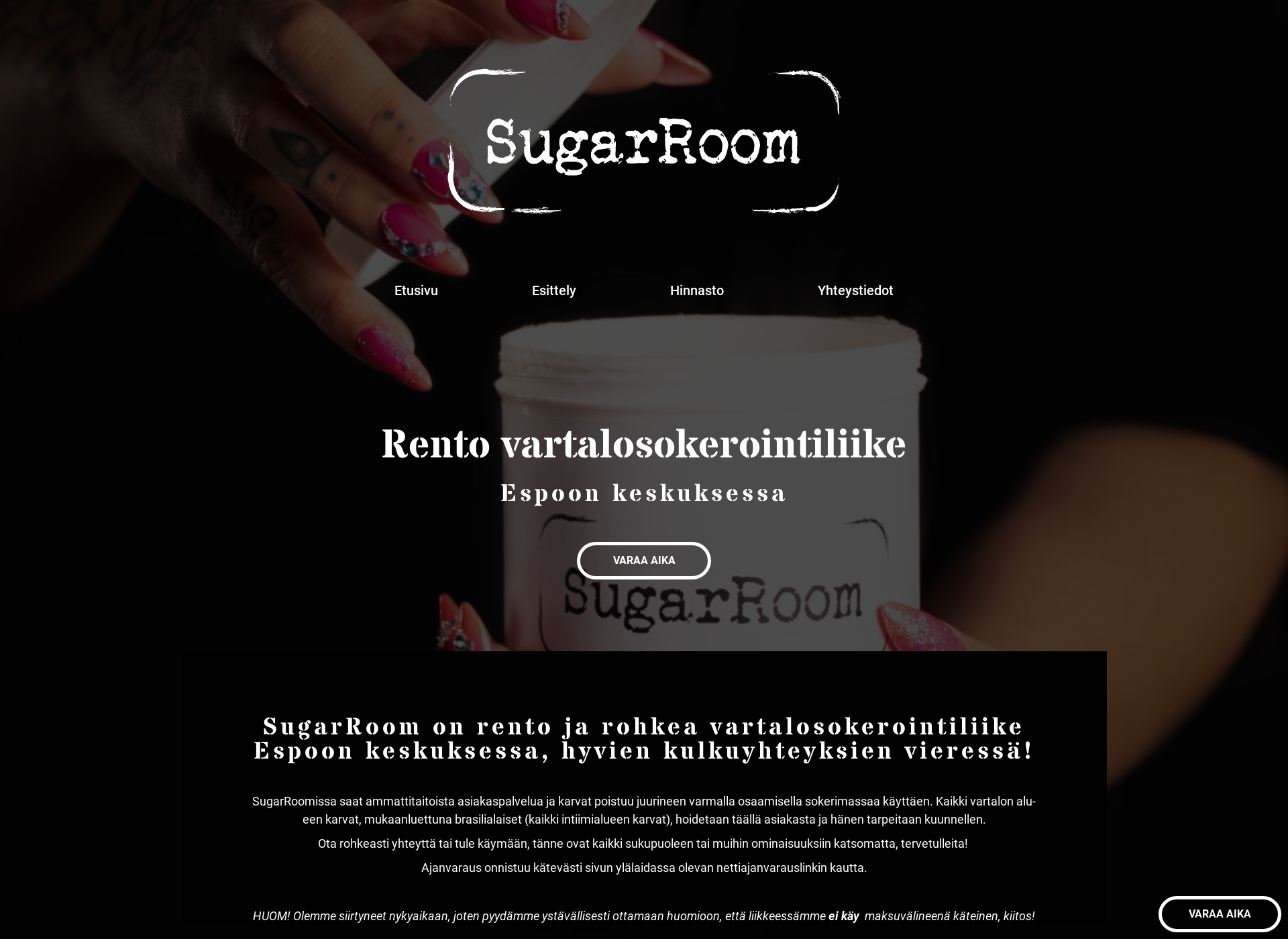 Skärmdump för sugarroom.fi