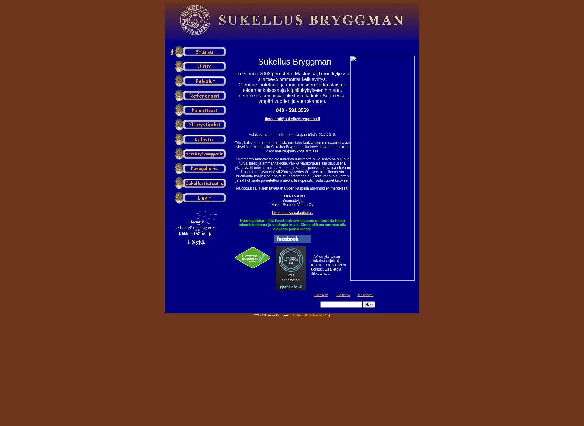 Screenshot for sukellusbryggman.fi