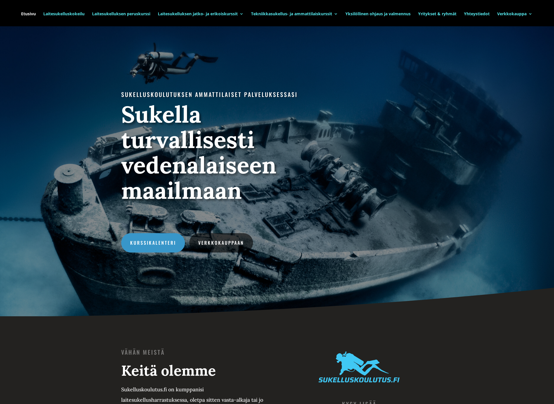 Näyttökuva sukelluskoulutus.fi