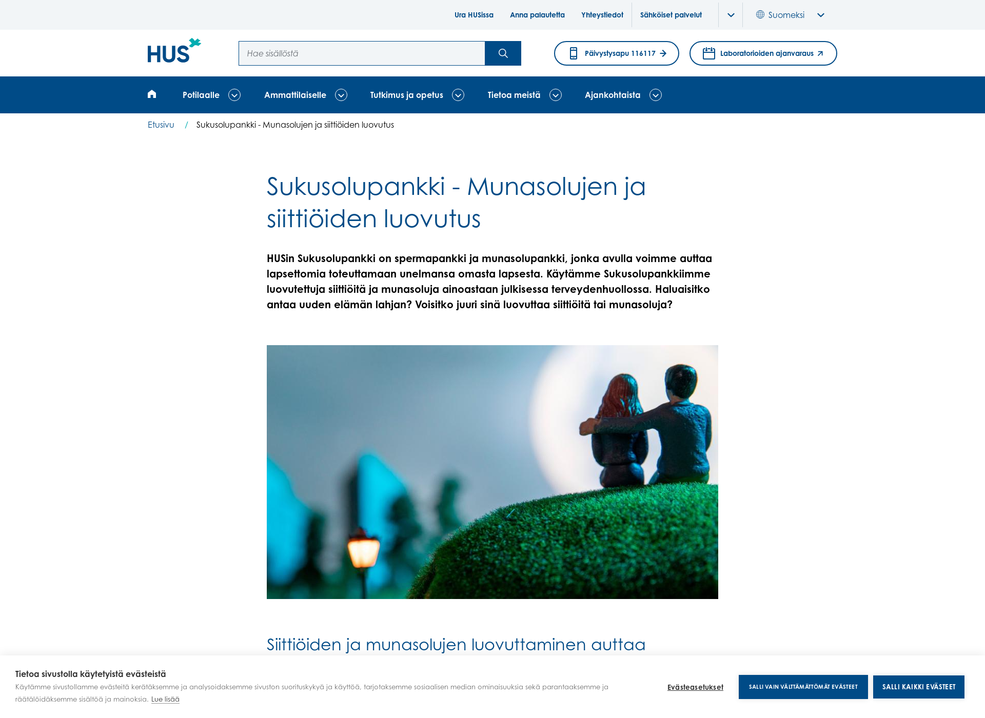 Screenshot for sukusolupankki.fi