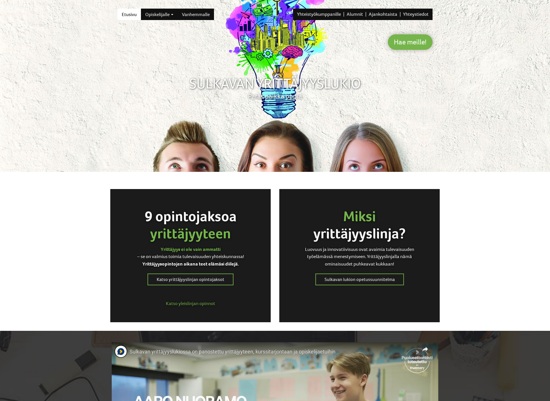 Screenshot for sulkavanlukio.fi