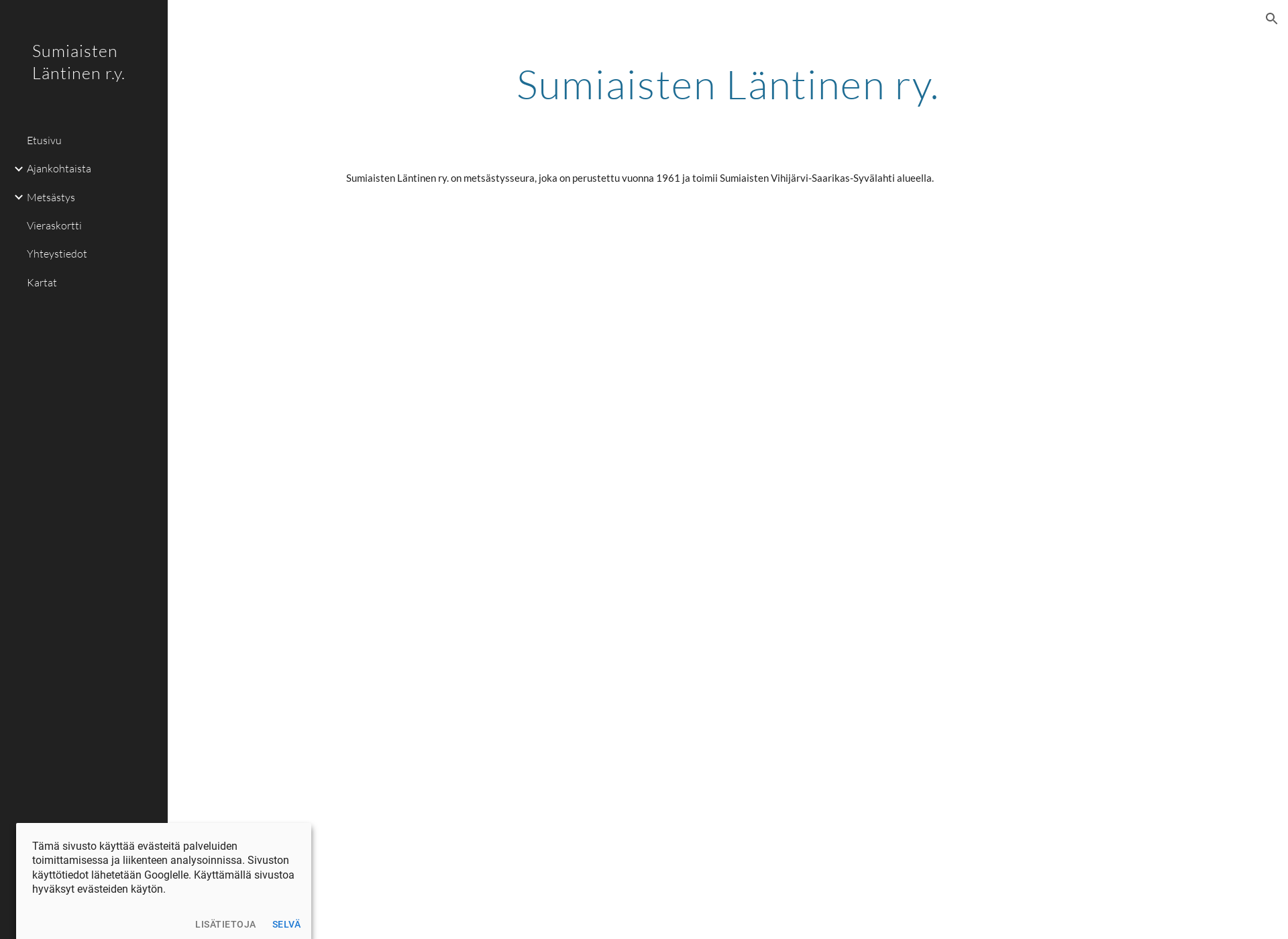 Skärmdump för sumiaistenlantinen.fi