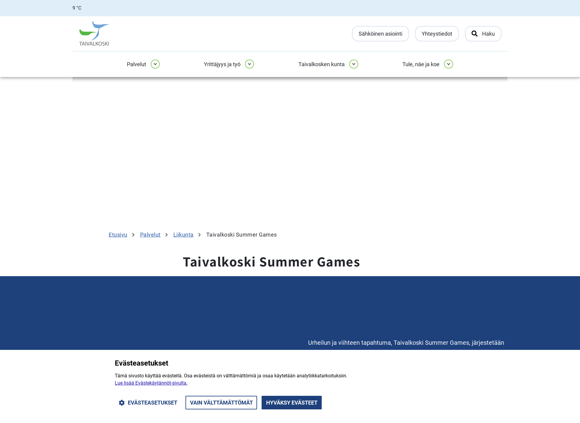 Skärmdump för summergames.fi