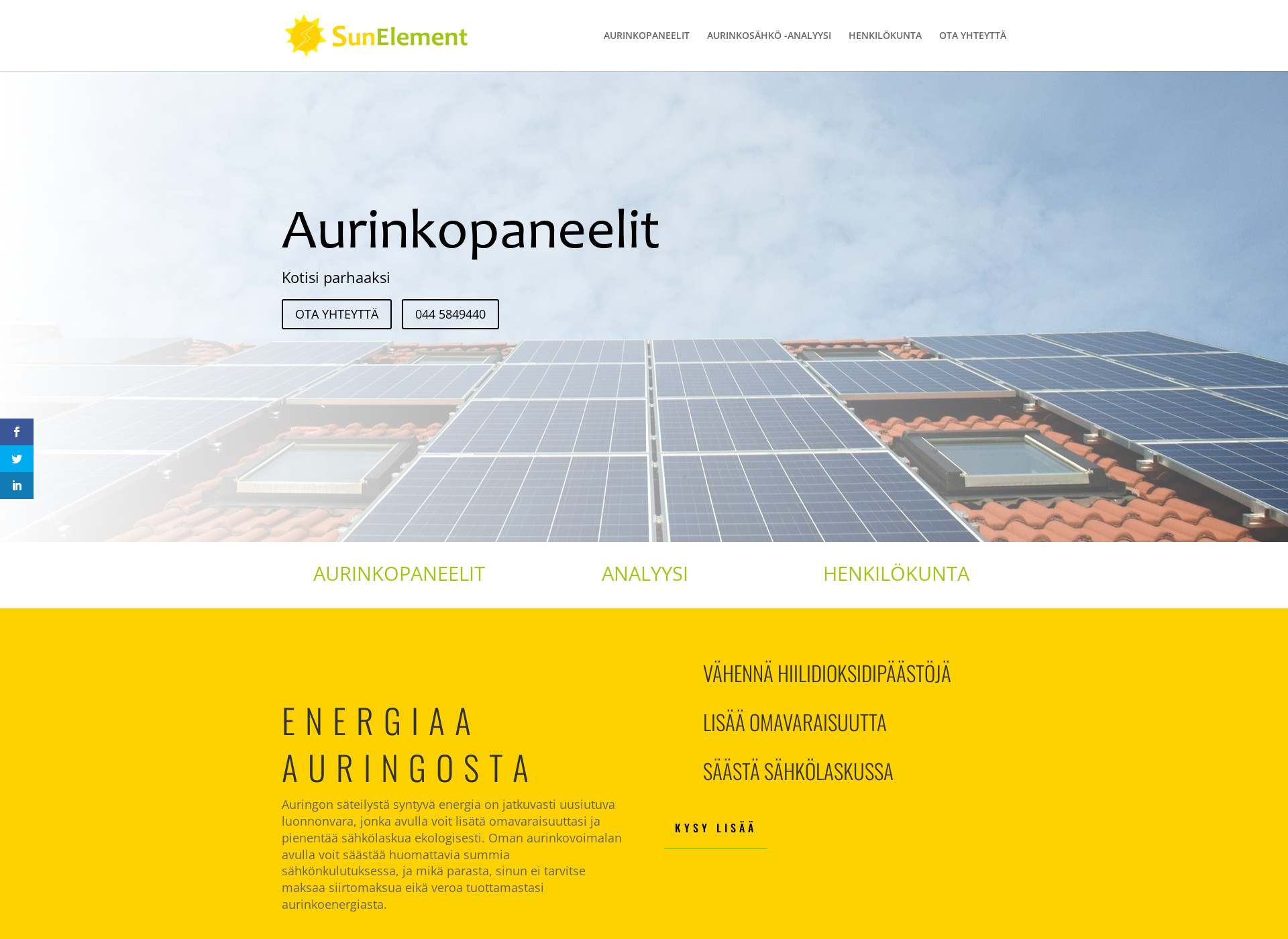 Screenshot for sunelement.fi