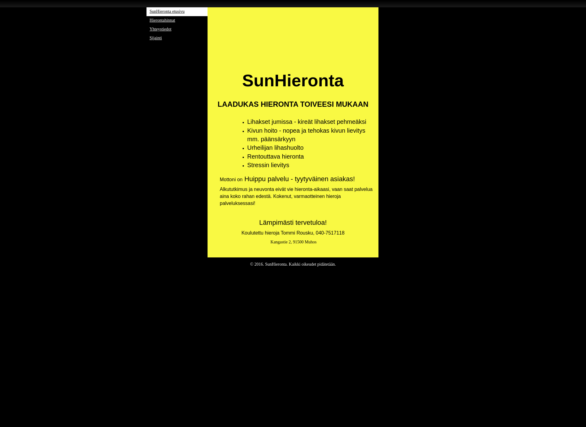 Screenshot for sunhieronta.fi