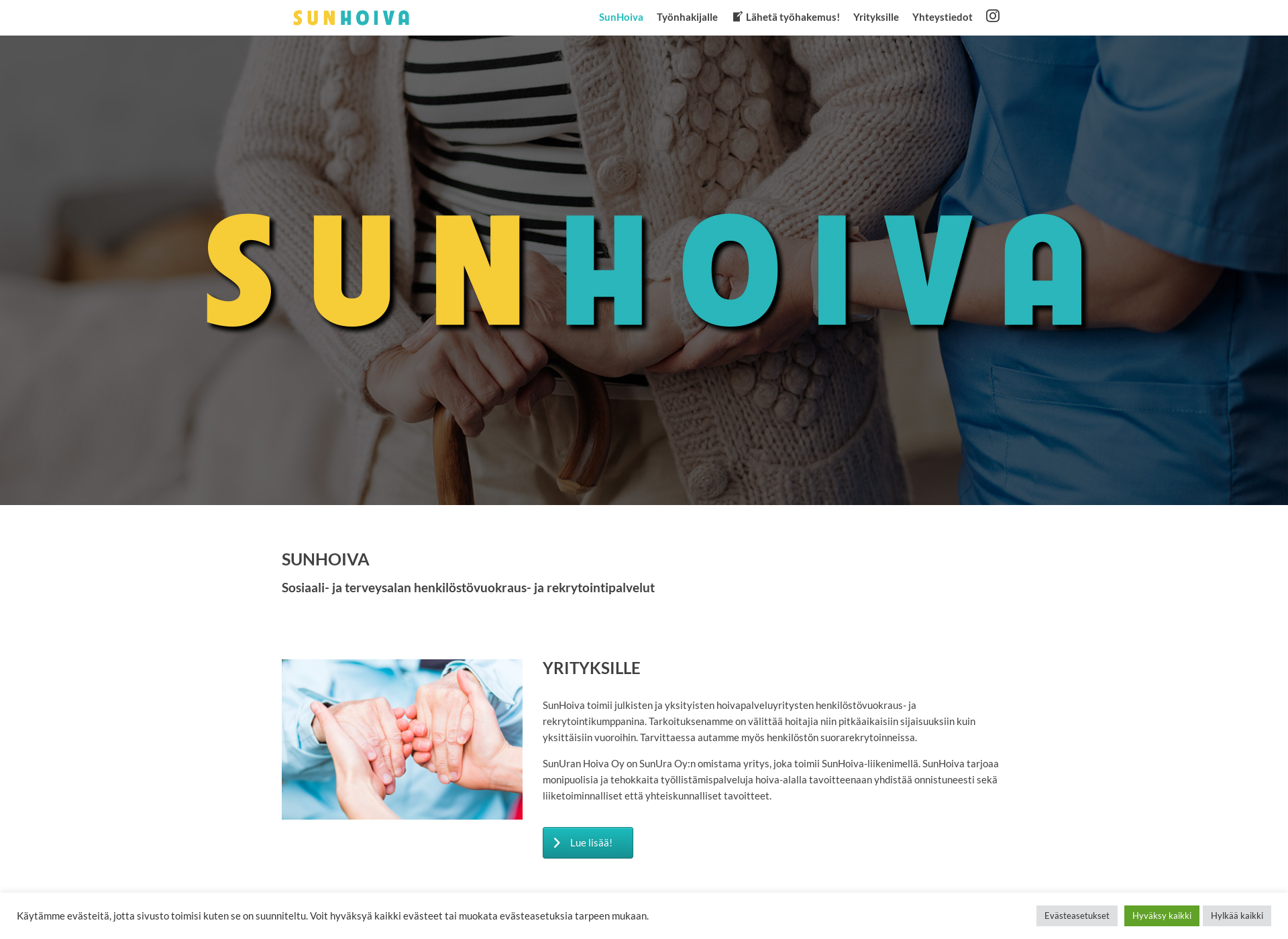 Skärmdump för sunhoiva.fi