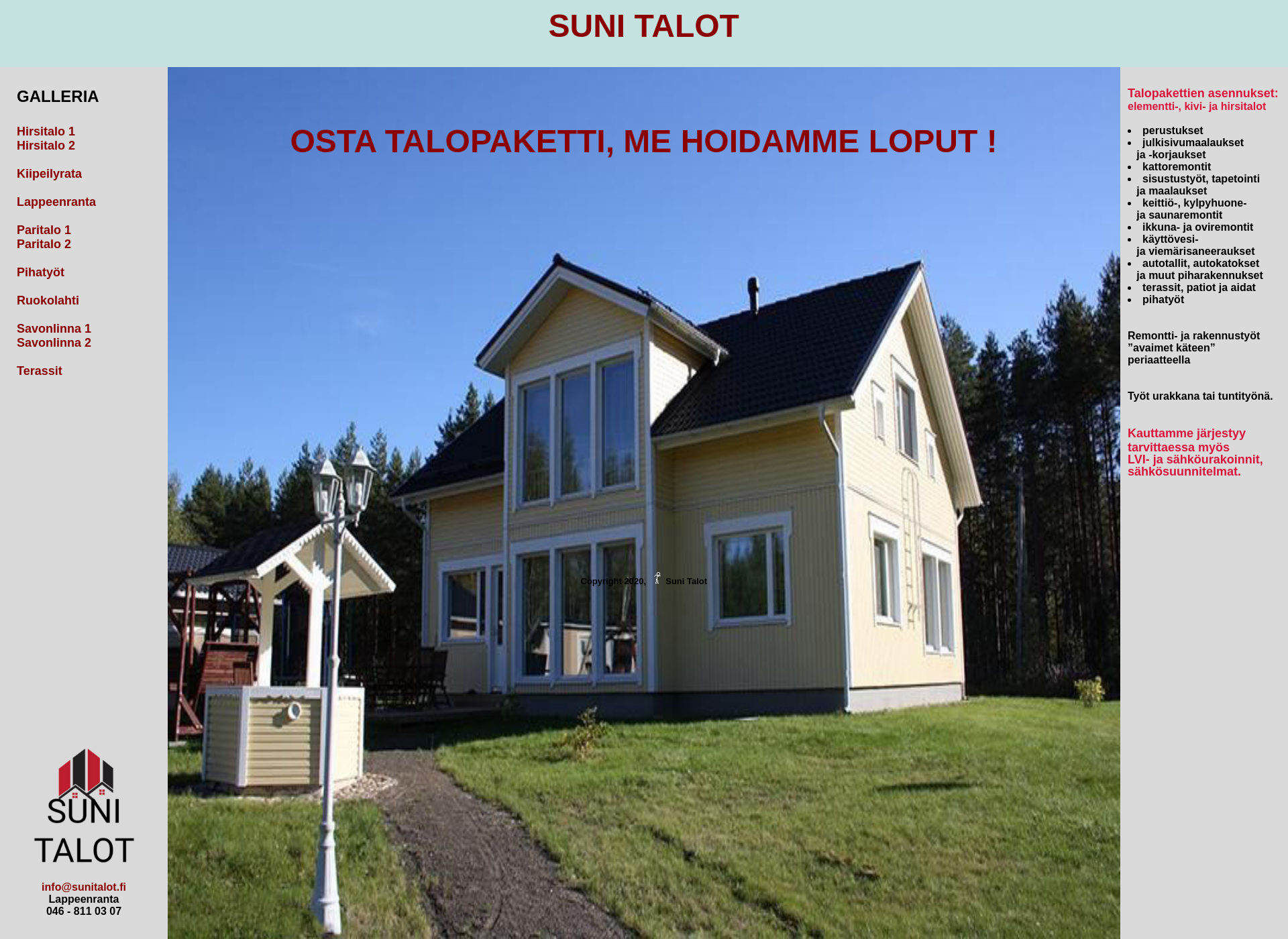 Skärmdump för sunitalot.fi